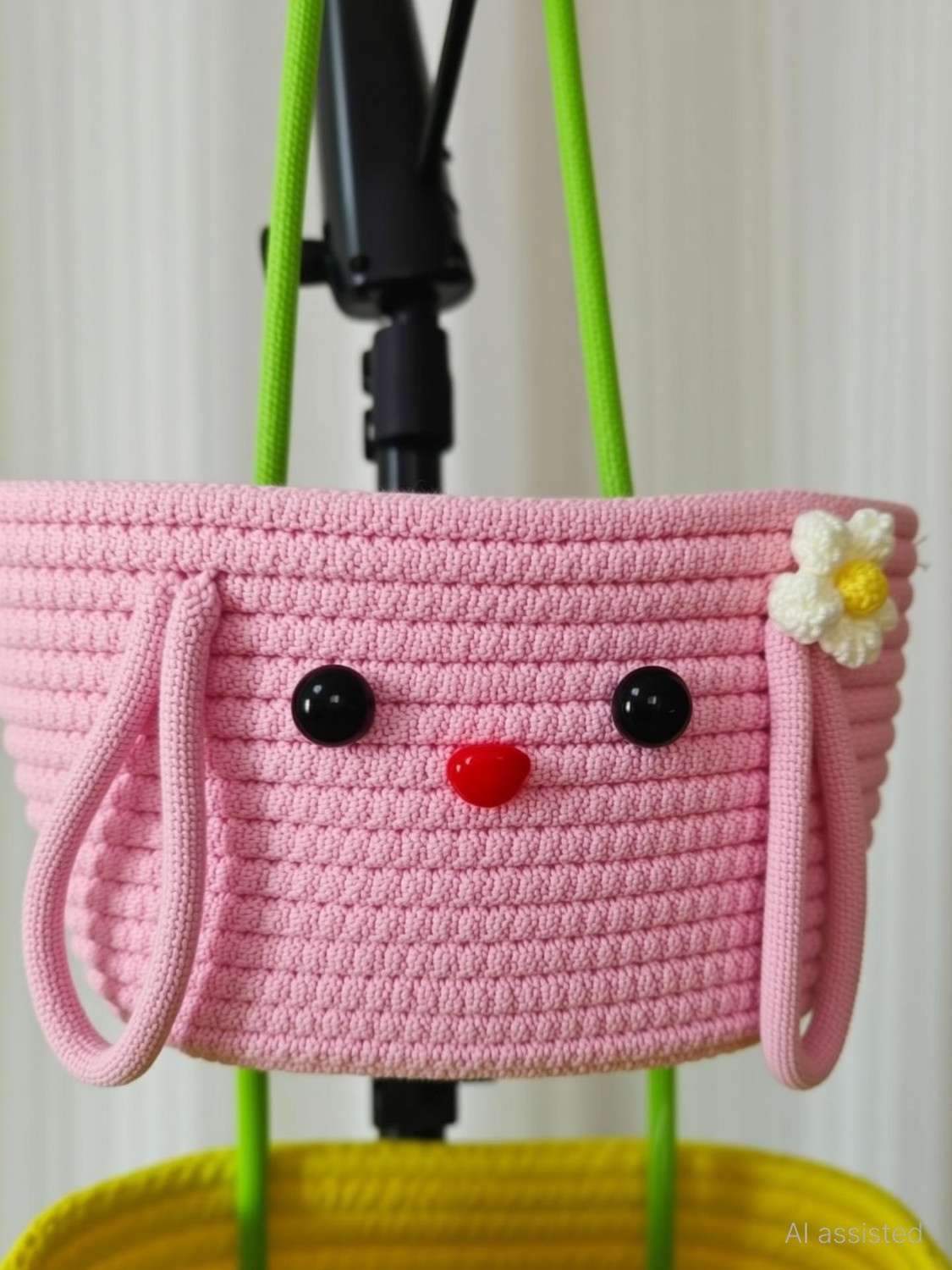 Image of Chiku Enterprises Cotton Adorable Face Hanging Storage Basket for Home Storage and Decor(Size 7*3*5inch) Storage Basket