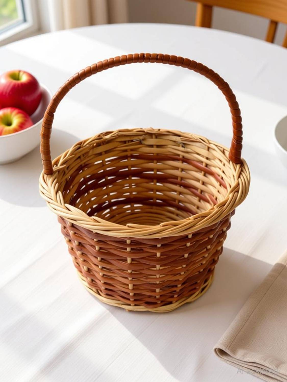 Aleena creations Bamboo Fruit Baskets Decorative Storage Gift Hamper Wicker Size_20*20*10 Cm Storage Basket