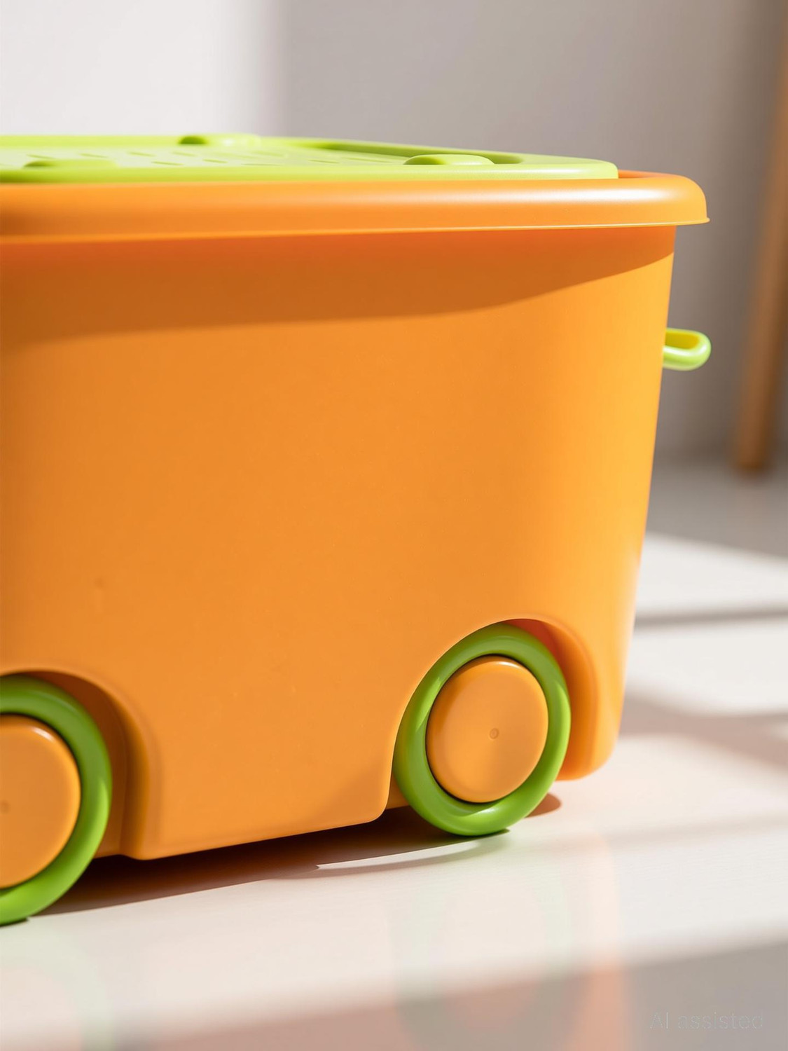 Image of Ginoya Brothers Plastic Children's Toy Storage Box With Lid,Handle And Wheels Large-Capacity Storage Basket
