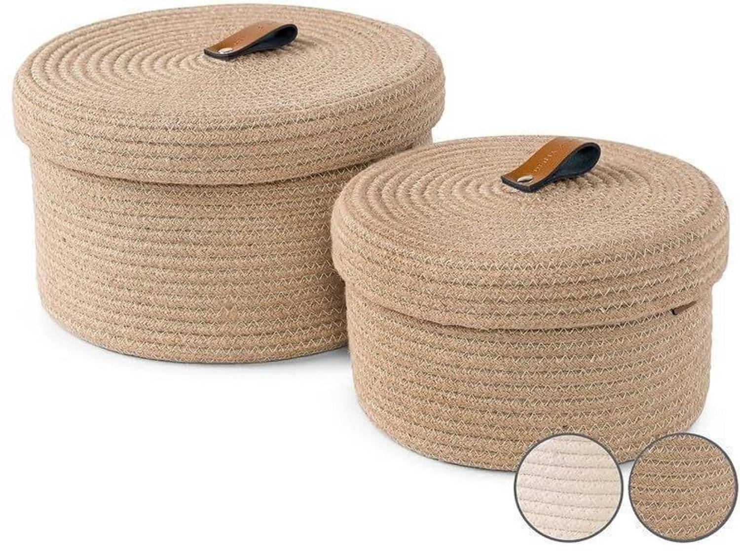 Kirti textile Jute, Jute Luxury Cess Jute Storage Basket Duo Stor...mo