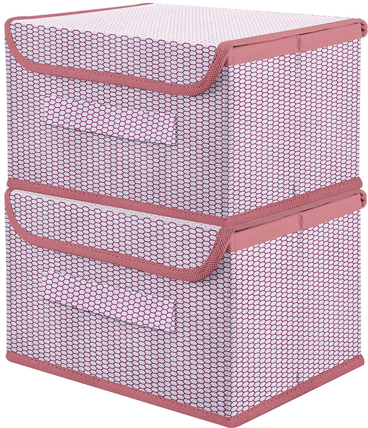 Image of DIVINE Nylon Drawer Storage Box | Zig Zag Dhakkan | Non-Woven Clothes Organizer For Toys Storage Basket