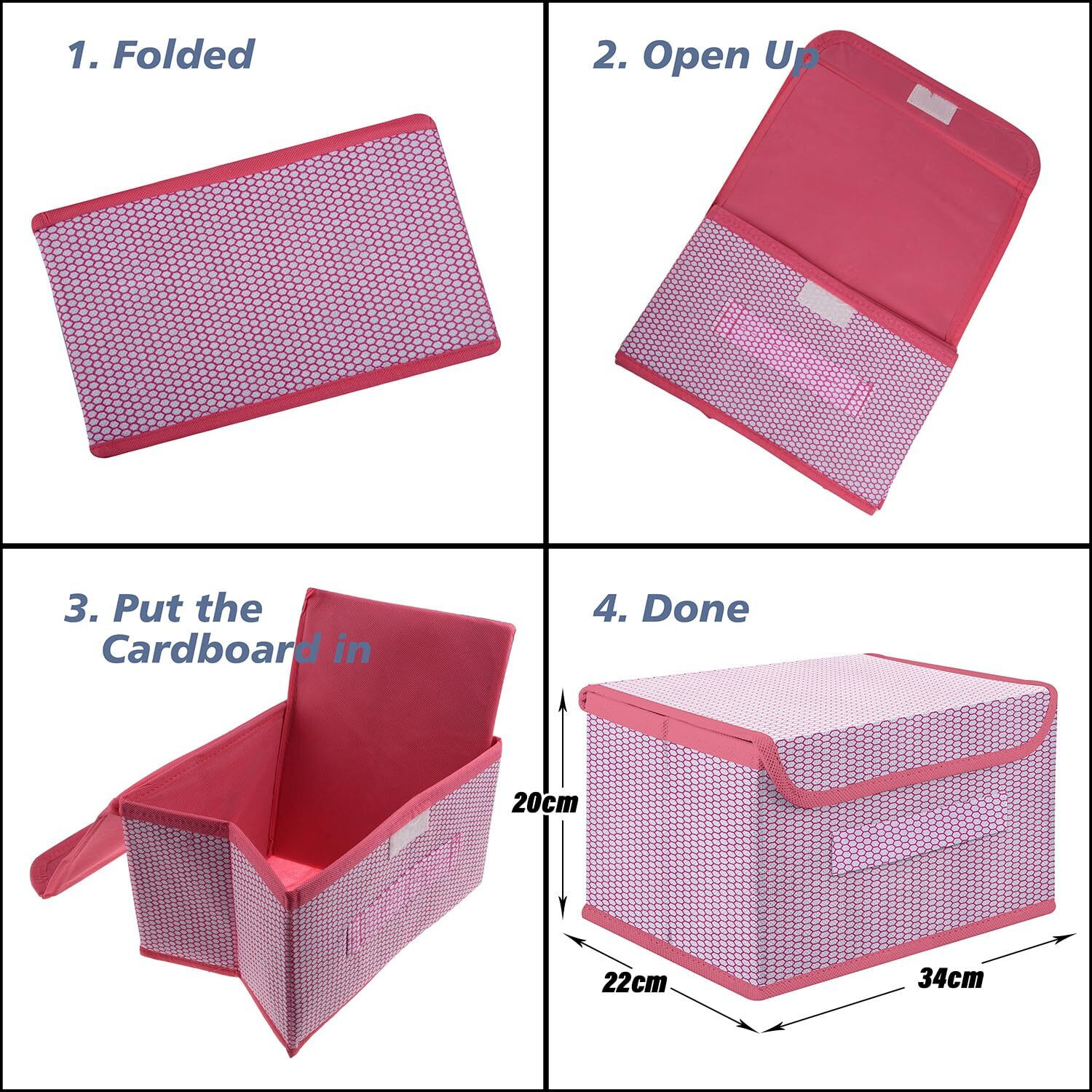 Image of DIVINE Nylon Drawer Storage Box | Zig Zag Dhakkan | Non-Woven Clothes Organizer For Toys Storage Basket