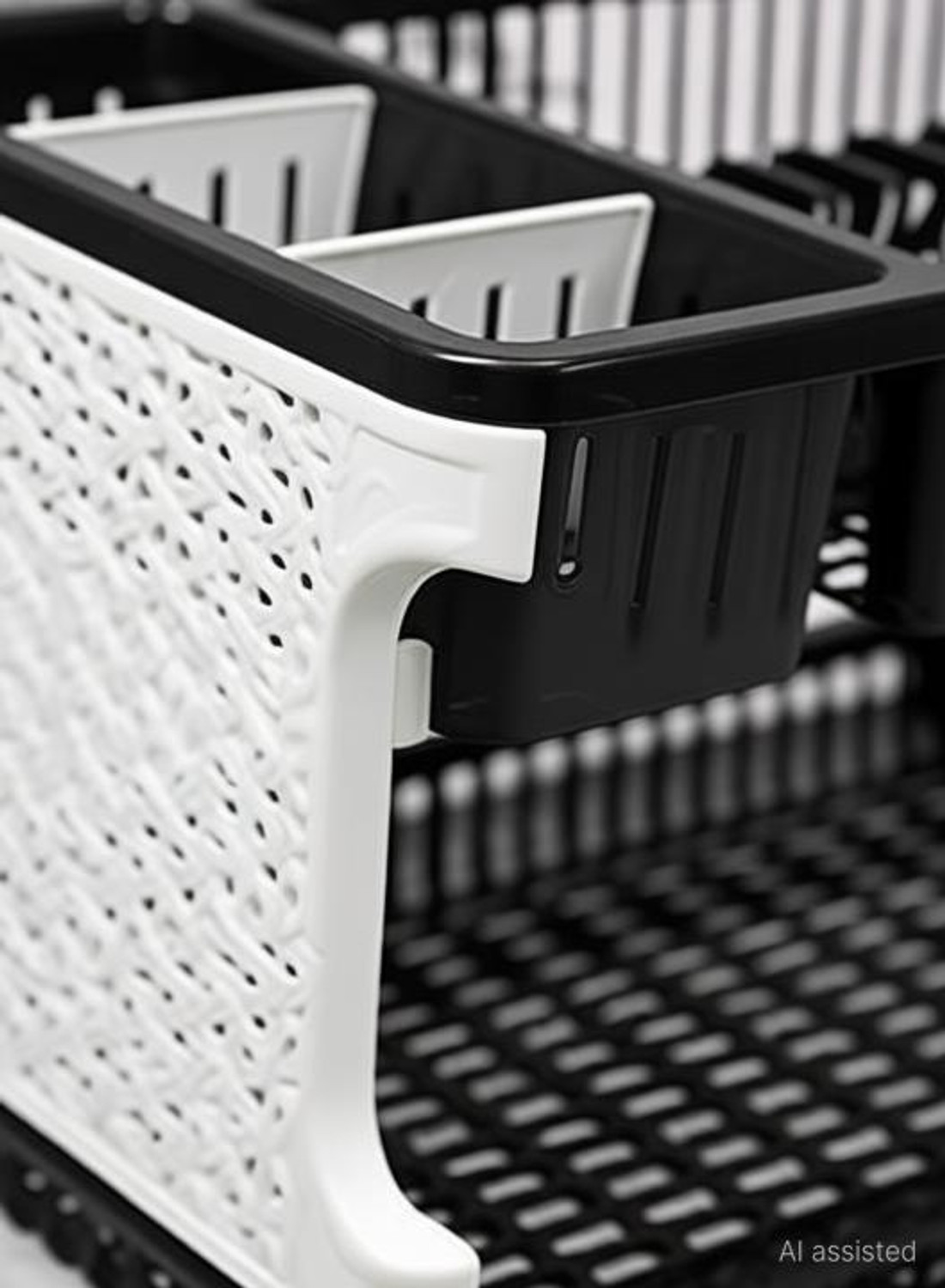 Image of Prizam Plastic Plastic Kitchen Organizer Rack with Water Storing Tray, 2 Layer -1 Storage Basket