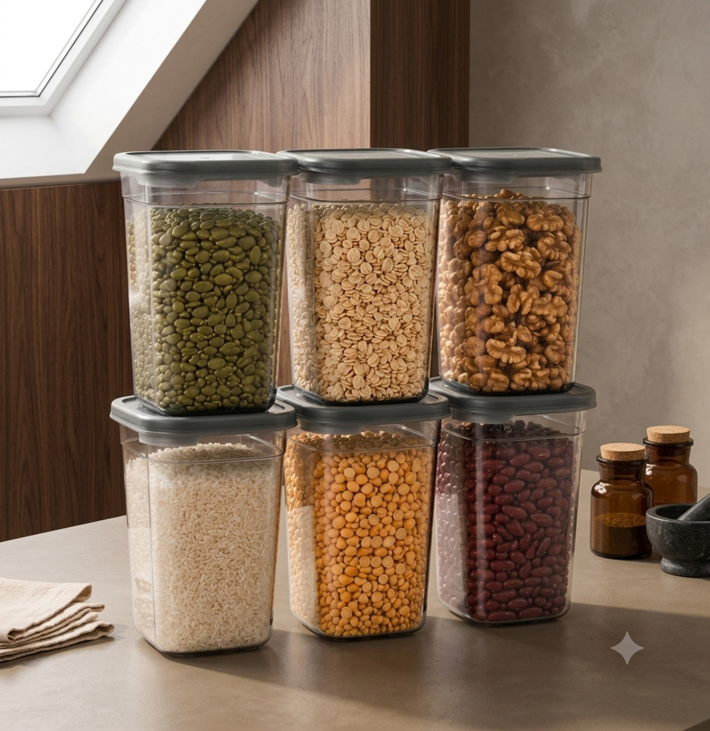 Image of STARDOT Plastic 6 PCS Fridge Storage Boxes Storage Containers (1500 ML ) Storage Basket Storage Basket
