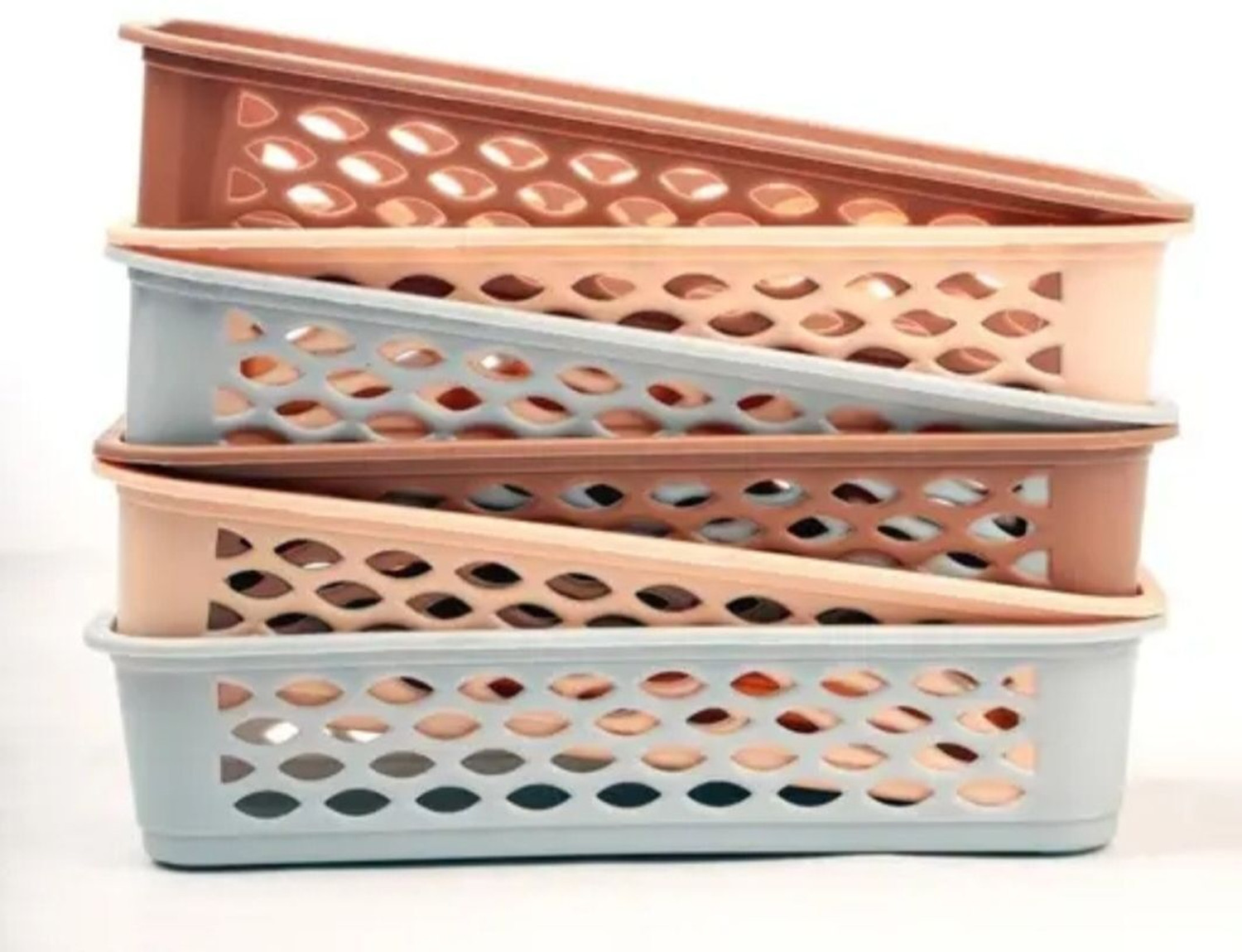 Image of CMENTERPRISE 6pcs Colorful Trays, Basket Storage Box