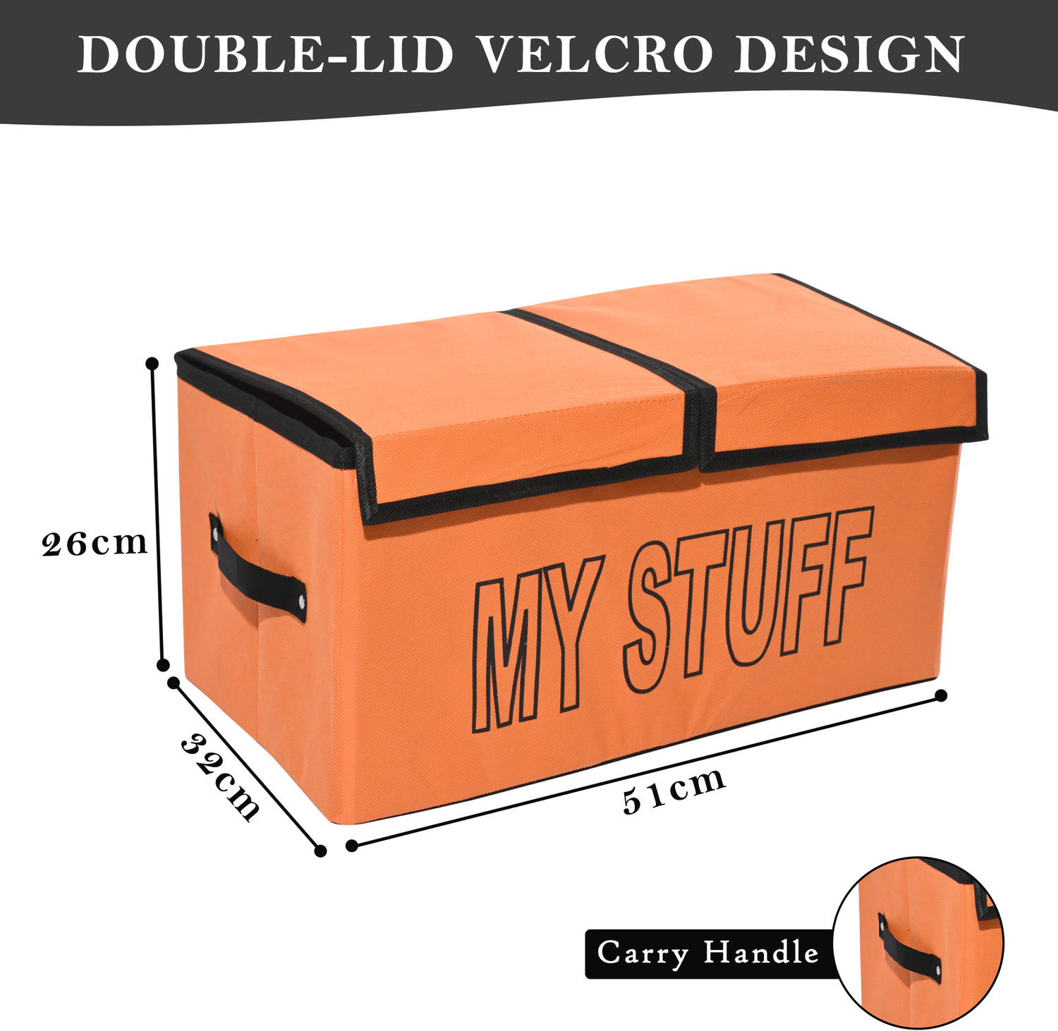 Image of KUBER INDUSTRIES Double Lid Large 2 Compartments Wardrobe Organizer Storage Box