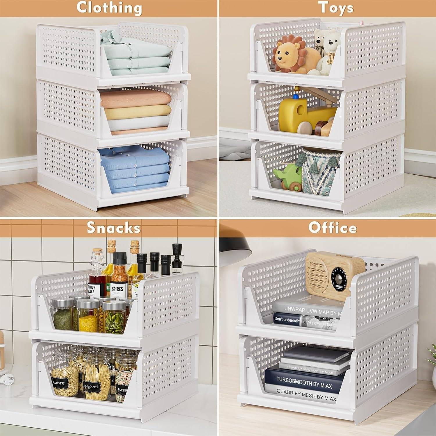 Shiswa Pack of 4 Stackable Clothes Organizer Set - Image 4