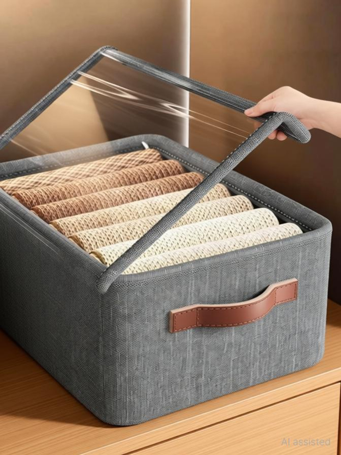 Image of INJOFASH Storage Box for Clothes Foldable Cupboard Organizer for Clothes Storage Box