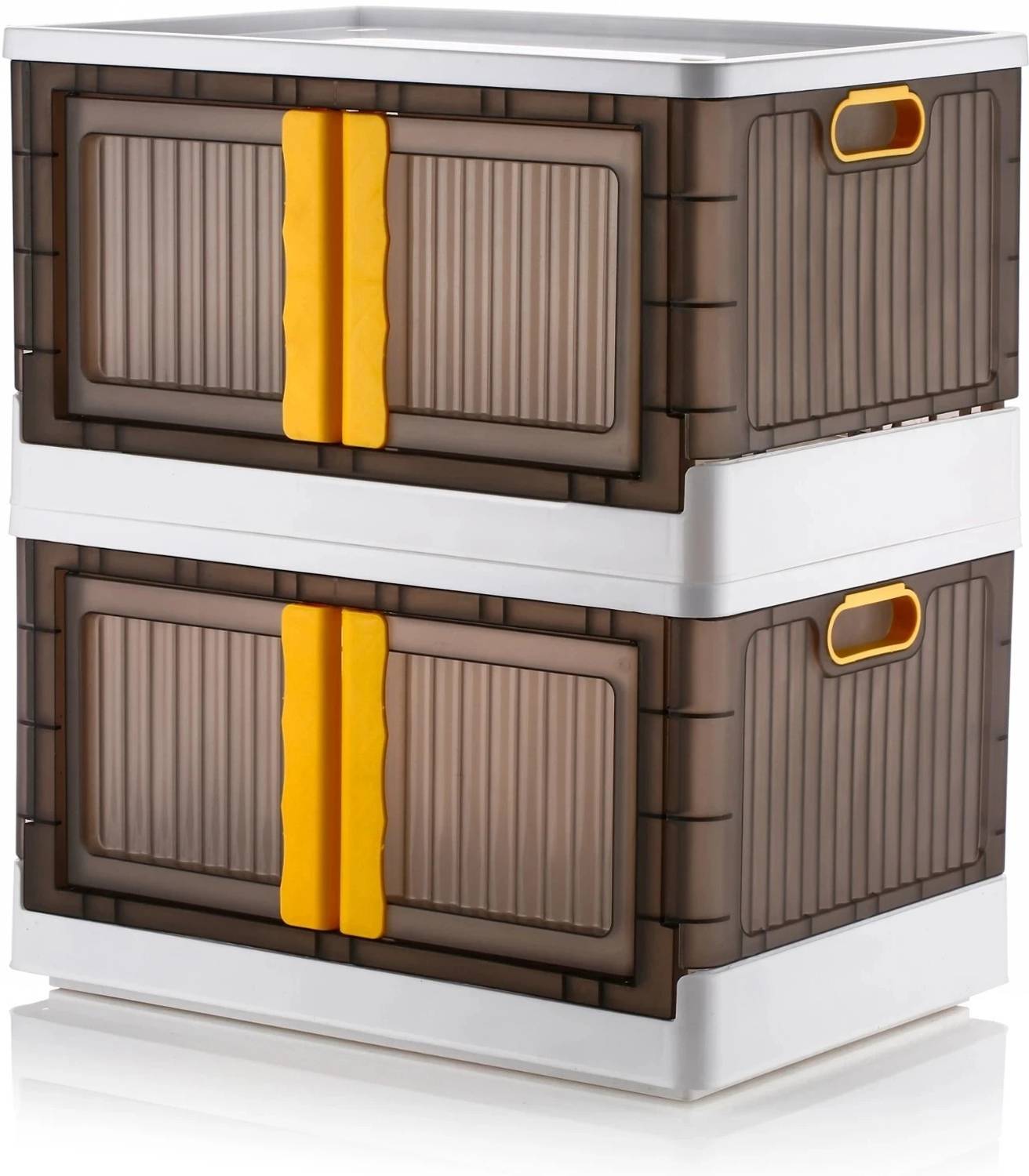 Aalok 2 LAYER Folding Storage Box |Top Lid Open and Wheels