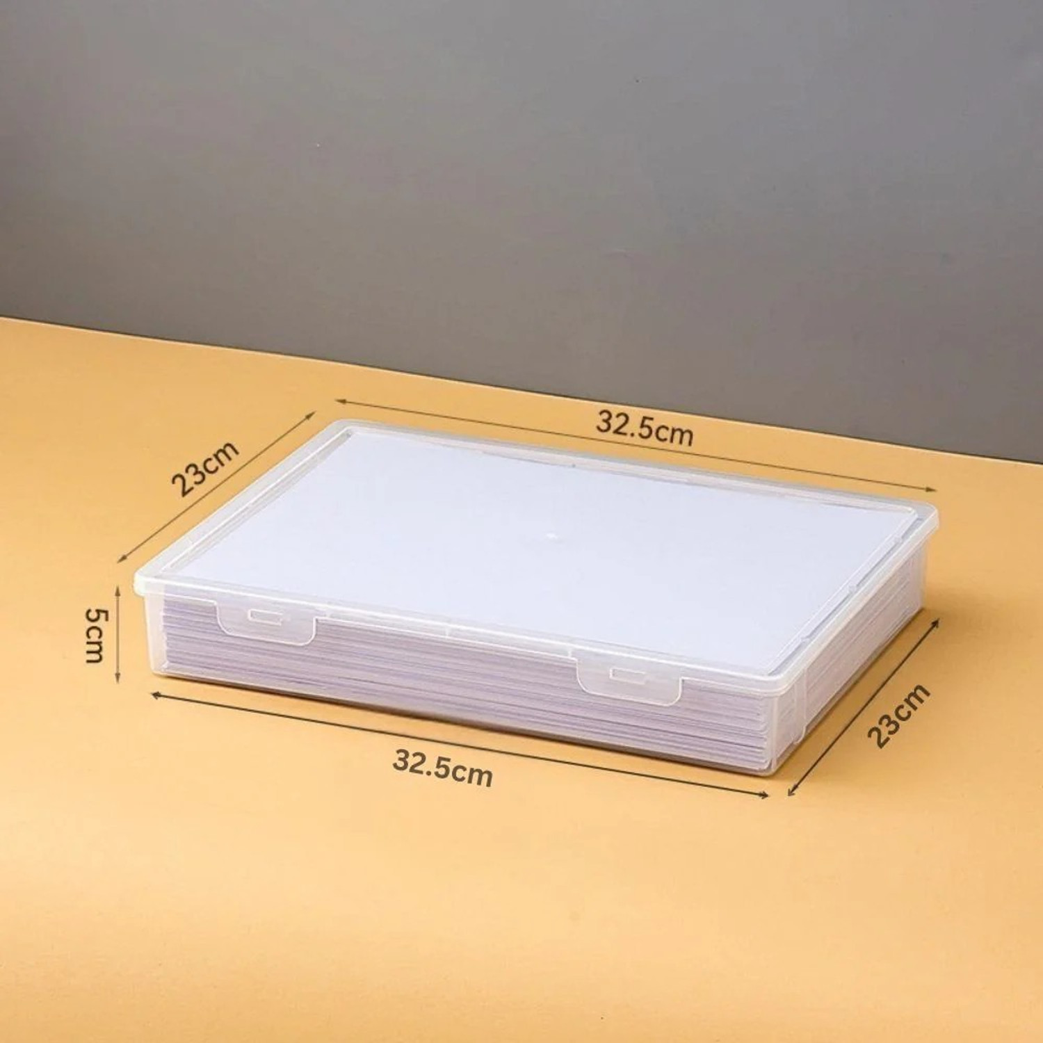 Image of DOMVIQUE A4 Size Storage Box | Durable Plastic Document Organizer Box with Lid Storage Box