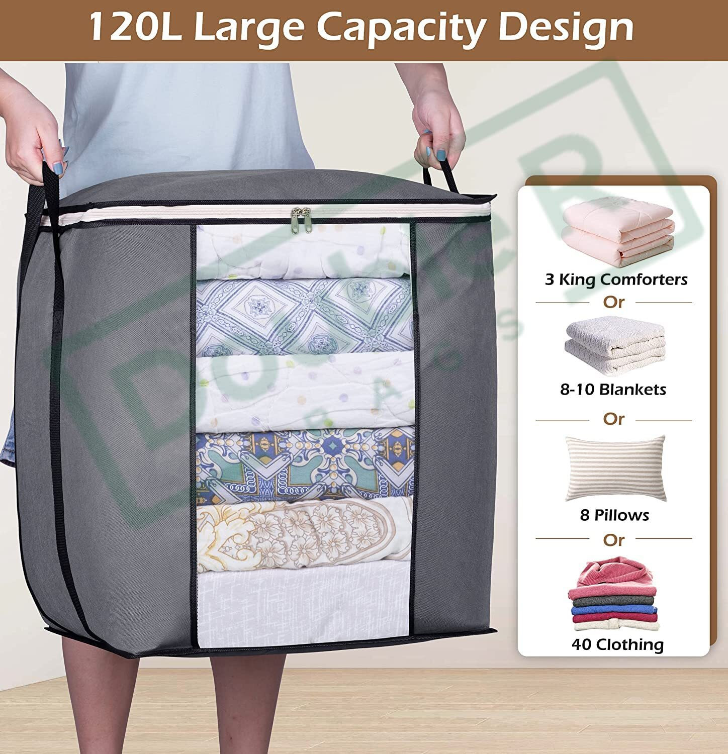 Image of DOUBLE R BAGS Organiser Box Under Bed Shoe Organizer 12 Compartment Black Pack of 2 UnderbestNW01 P 6