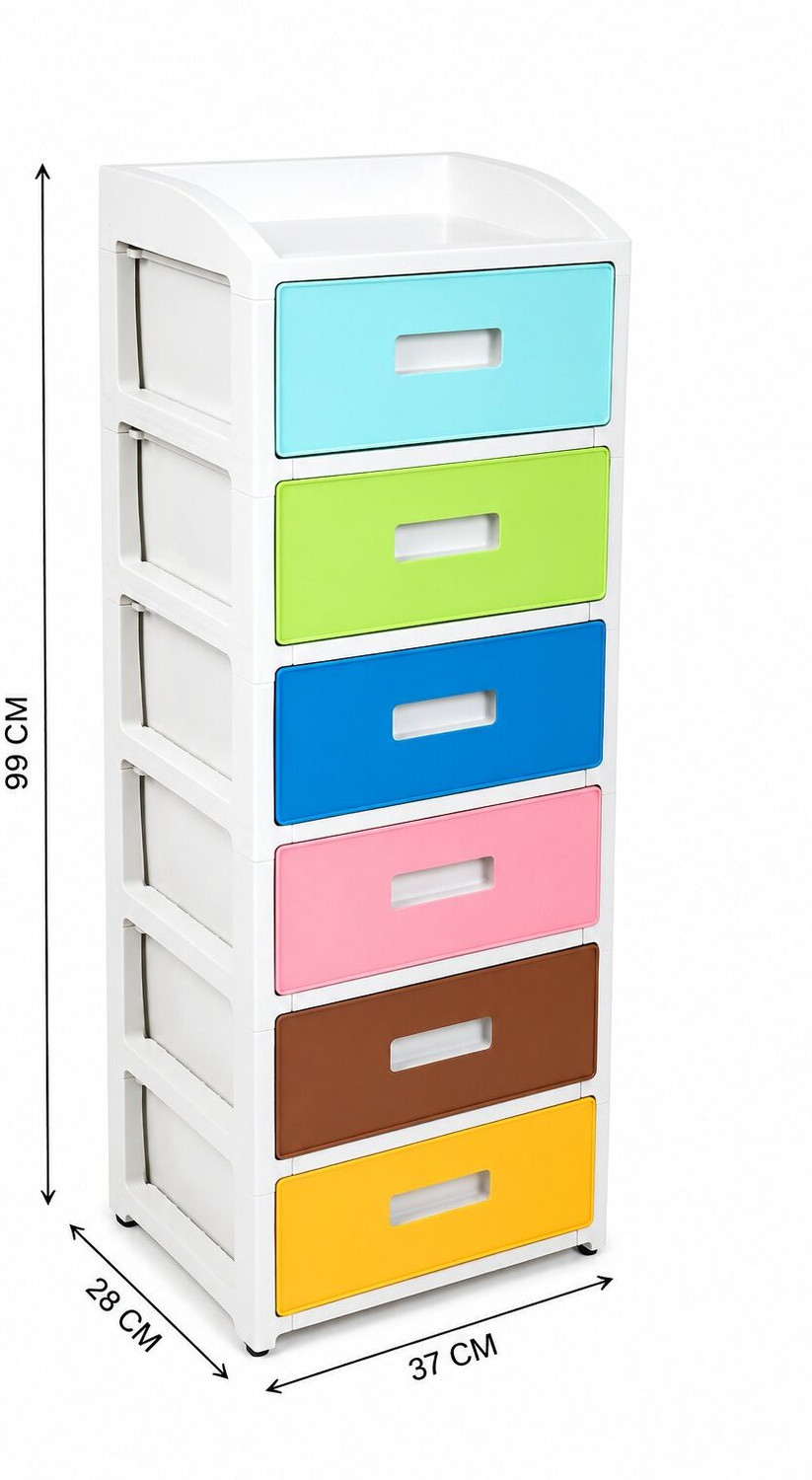 Image of Ali tex 6 Layer Multipurpose Plastic Storage Drawer Organizer for Home & Office Storage Box (Multicolor)
