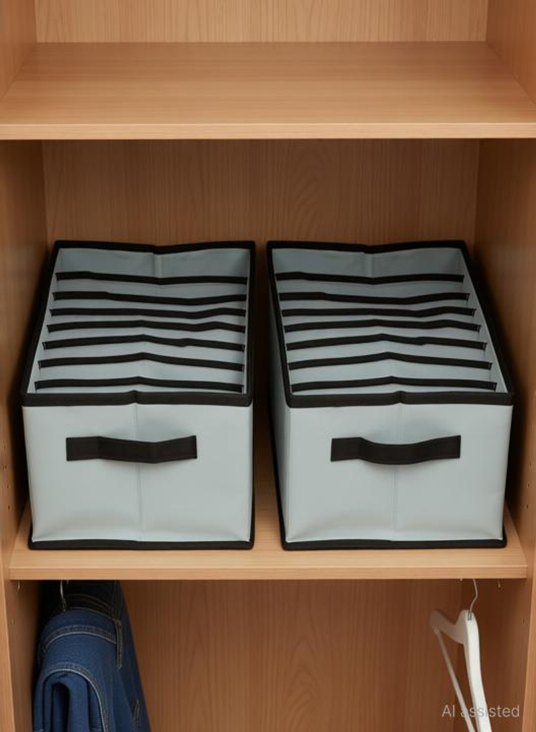 Image of Crownsy 7 Grids Clothes Drawer Organizer Non-Woven Wardrobe for Jeans,Tshirt Storage Box