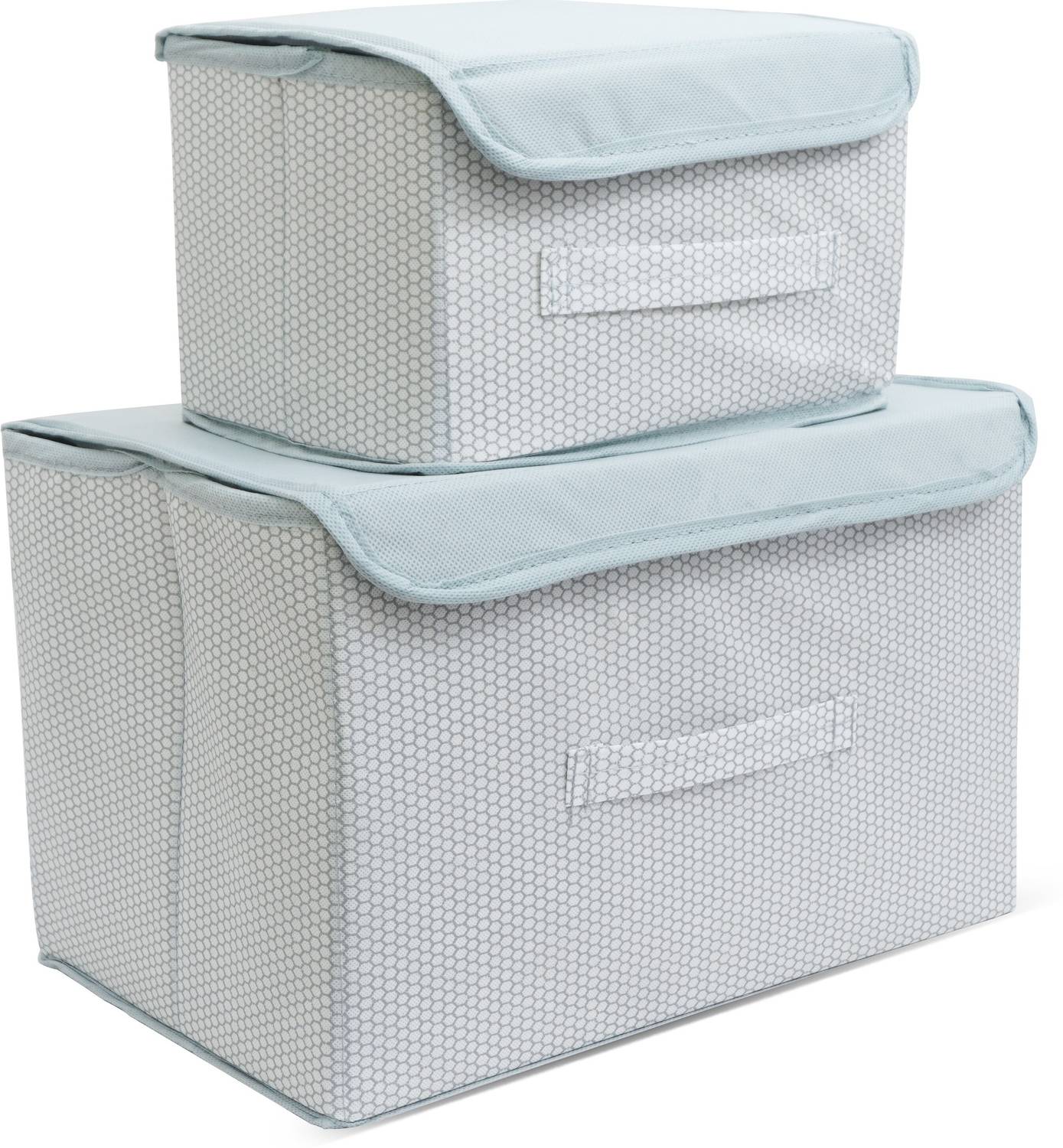 AtNoor Foldable Drawer Rectangular Storage Basket with Lid & Handle Closet Organizer Storage Box
