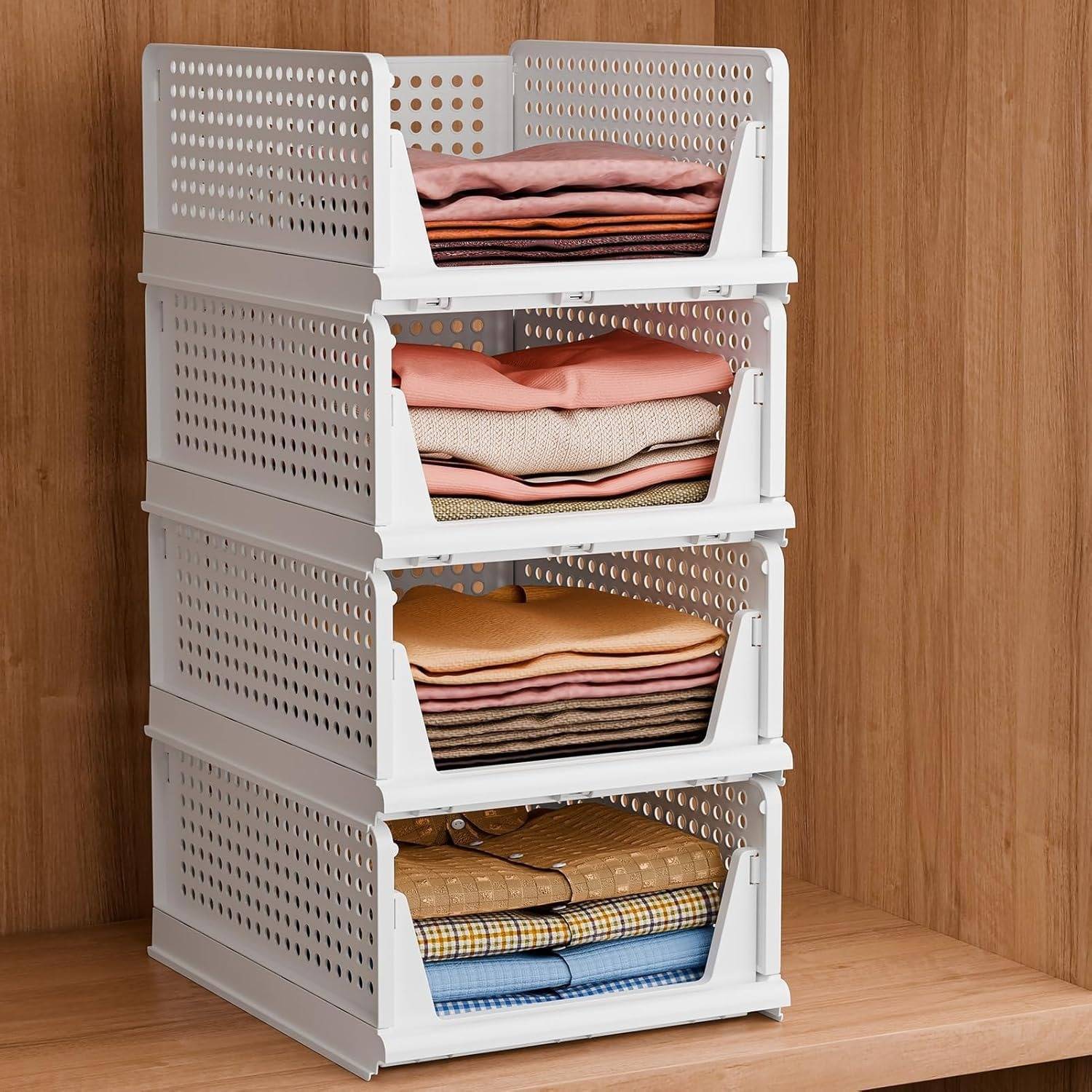 Shiswa Pack of 4 Stackable Clothes Organizer Set