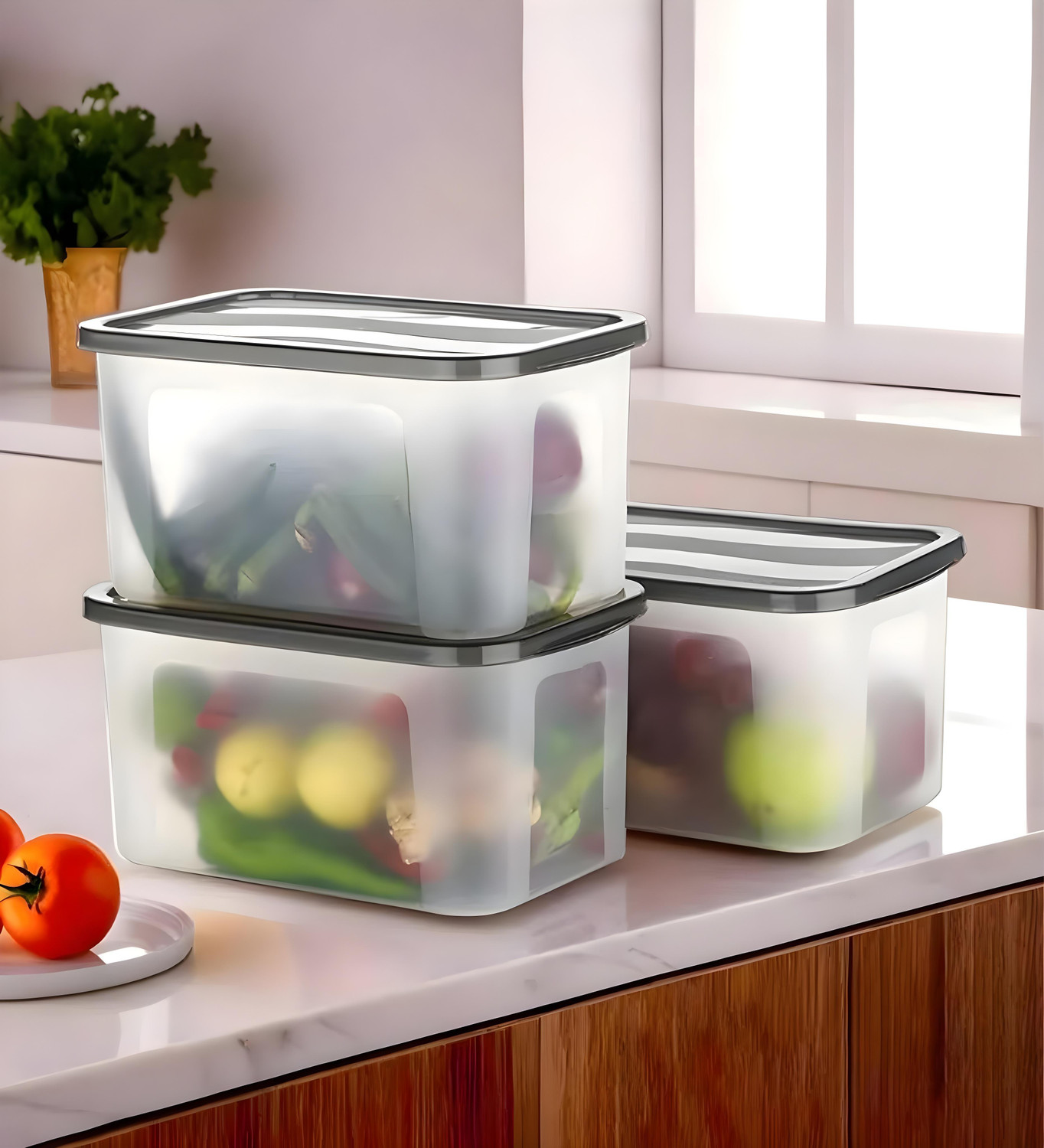 Image of Pliable Plastic Fridge Container - 1100 ml