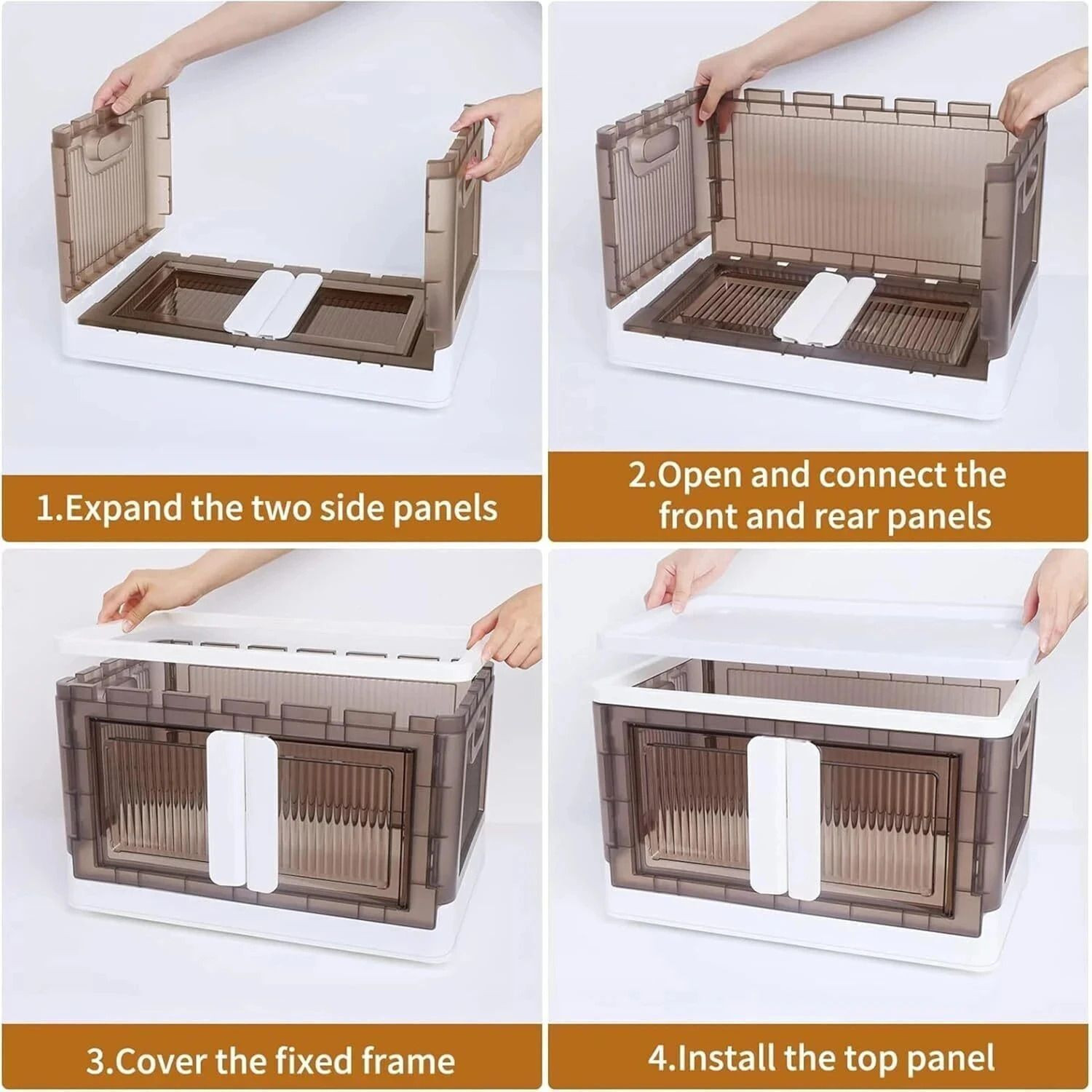 Image of Aalok 5 LAYER Folding Storage Box |Top Lid Open and Wheels ,Stackable ,Organizers Plastic Free Standing Cabinet