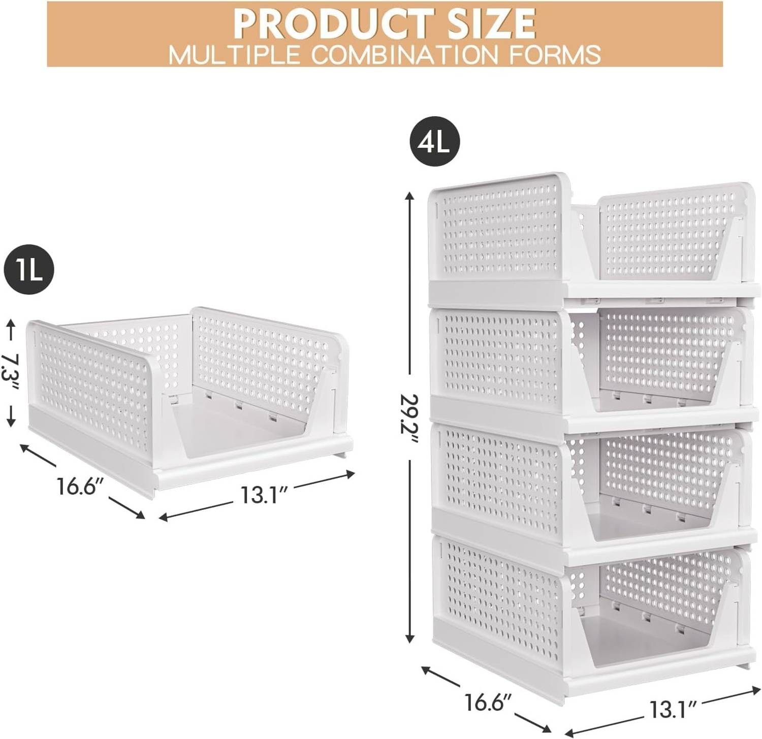 Shiswa Pack of 4 Stackable Clothes Organizer Set - Image 2