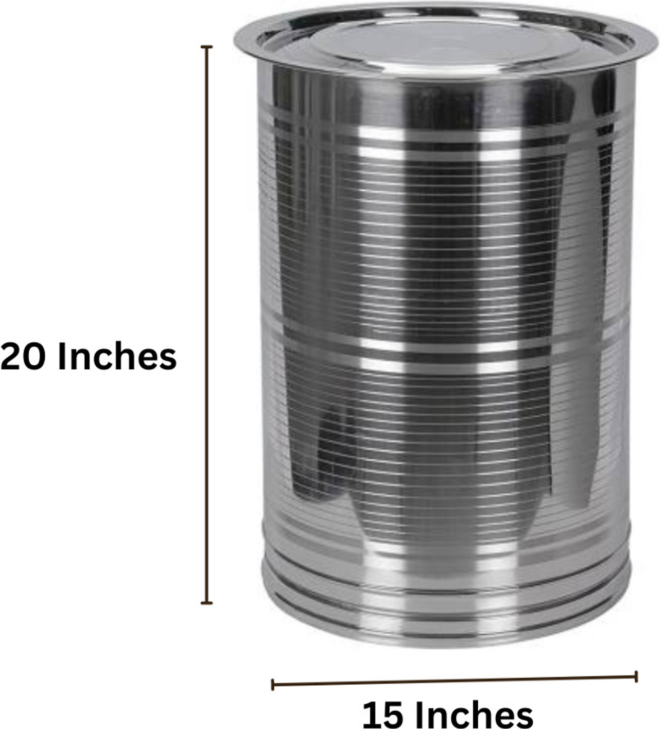 Image of KECHZY Stainless Steel Kothi /Leak Proof /Kitchen Storage /Atta /Grains 60 L Drum