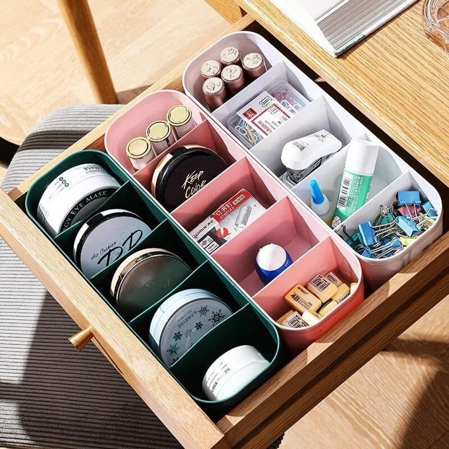 Image of CORVIN 4 Piece Socks Organizer Multipurpose Storage Box Organizer Drawer Divider