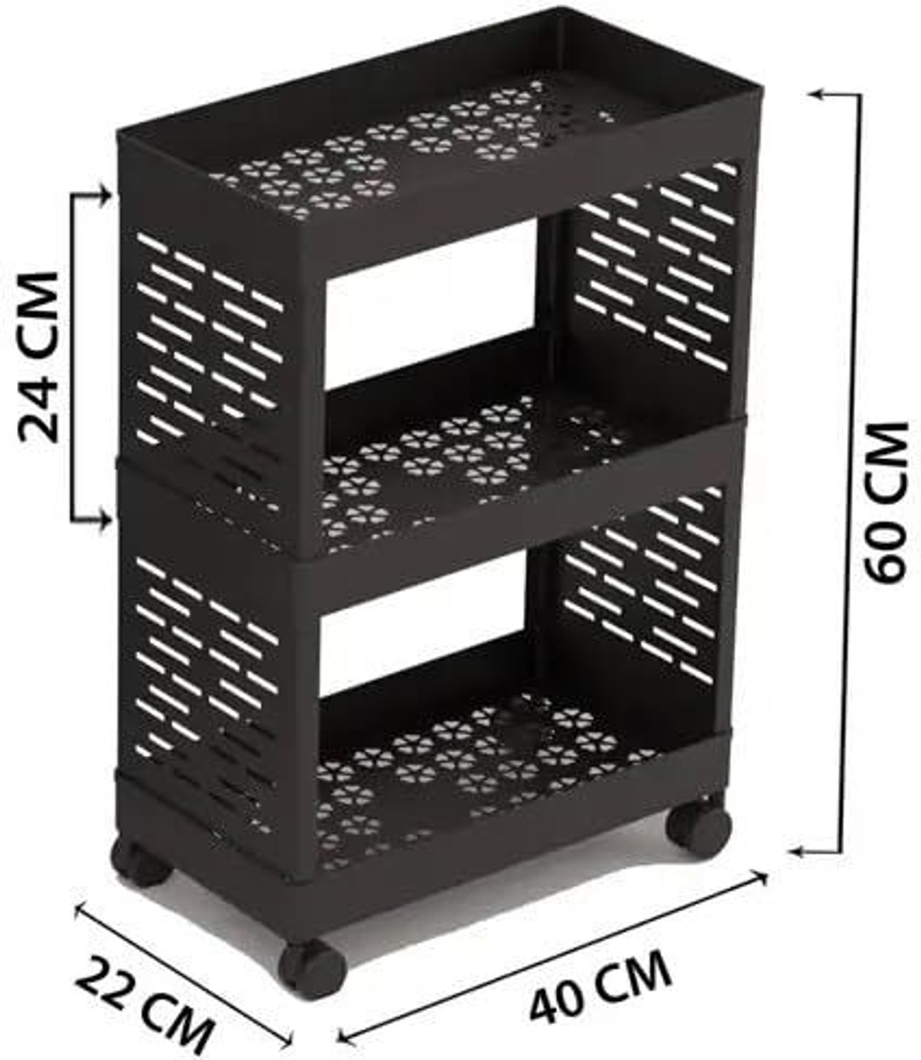 Image of FlatKitch 3 Compartments plastic Portable Desk organizer