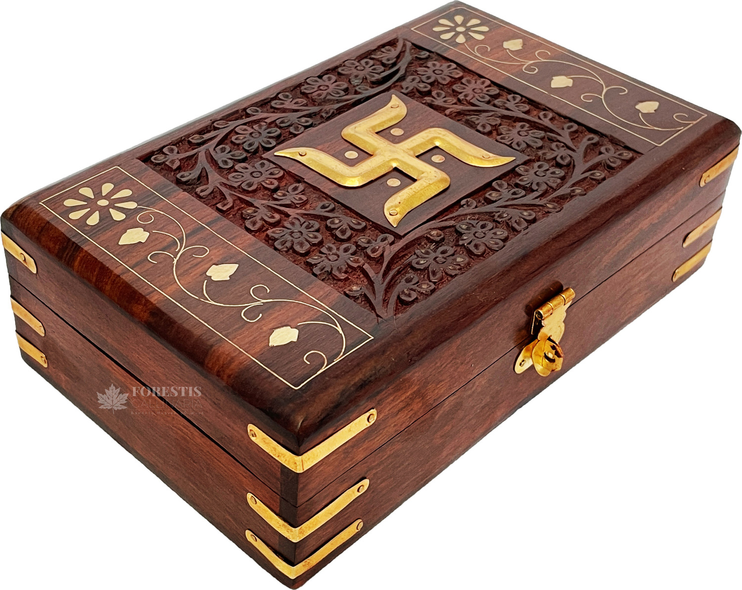 Image of FORESTIS GALLINARIA Wooden OM for Good Luck| Vanity Box| Jewellery Box For Gold, Cash, Money Cash Box