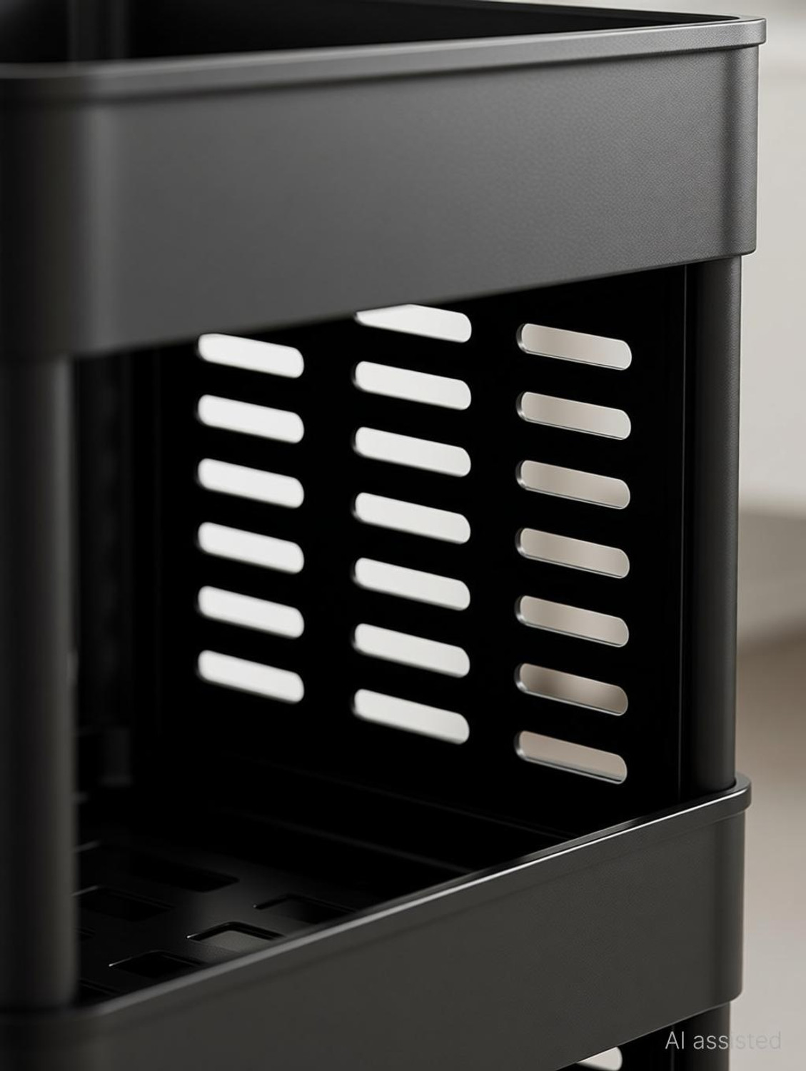 Image of MAXTID 4 compartment Black Magazine & Newspaper Racks Plastic Cutlery Drawer Divider