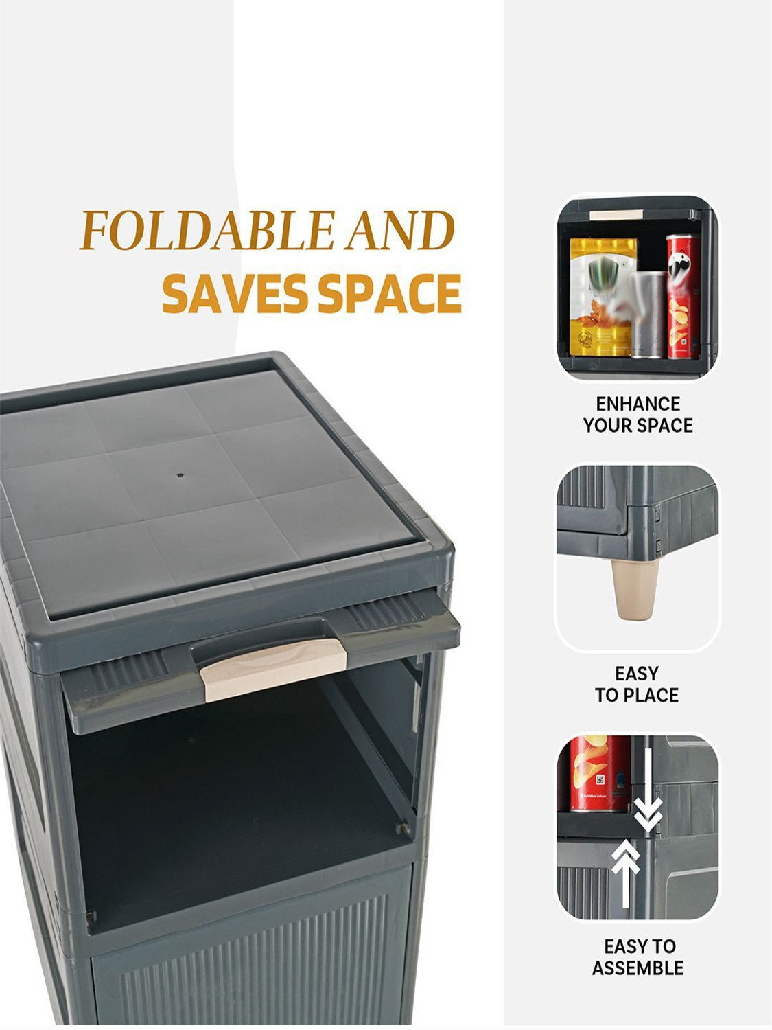 Image of MAXTID Multi Layer Cabinet | Premium Storage Drawer Unit For Home & Living Room Plastic Side Table