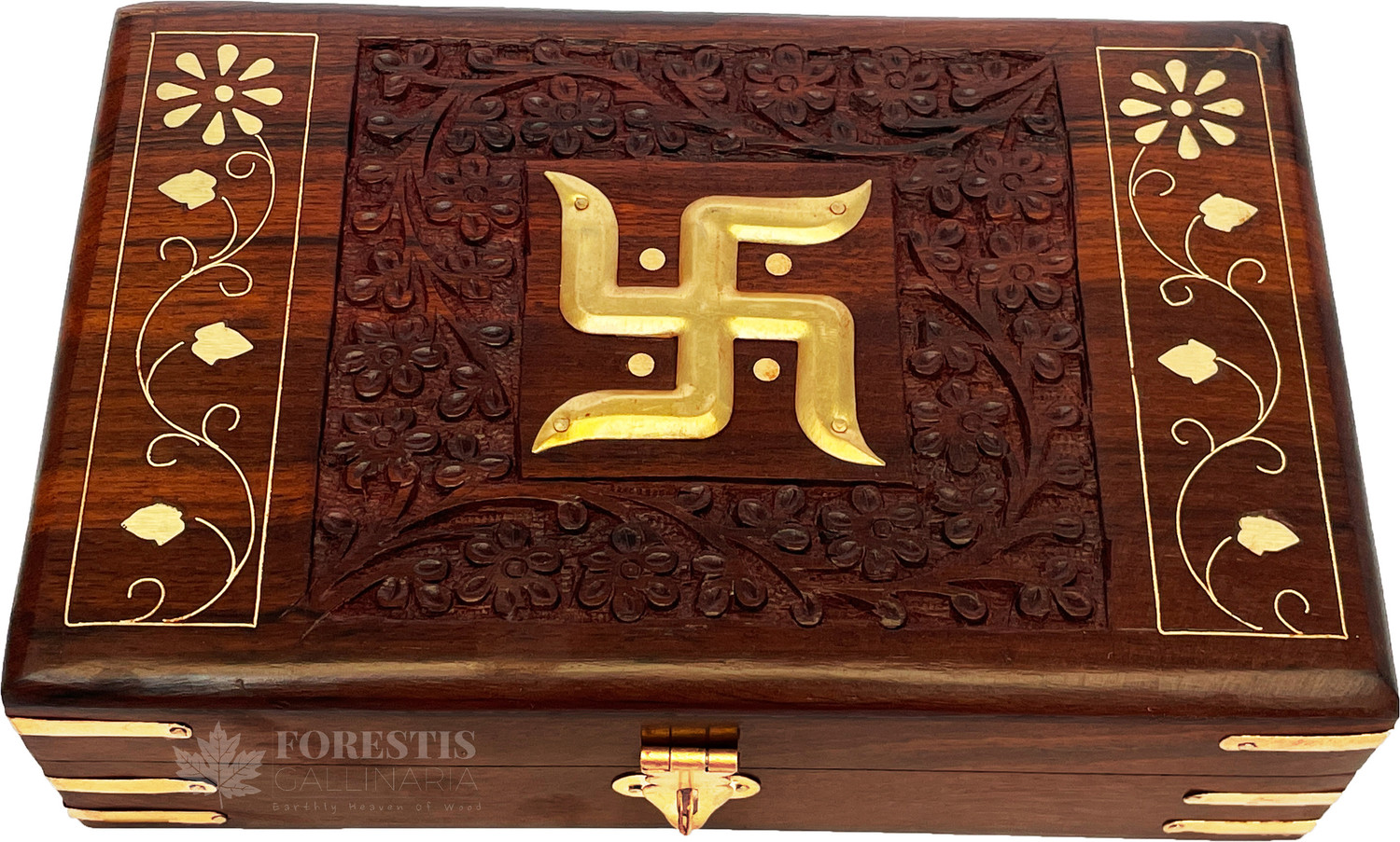 Image of FORESTIS GALLINARIA Wooden OM for Good Luck| Vanity Box| Jewellery Box For Gold, Cash, Money Cash Box