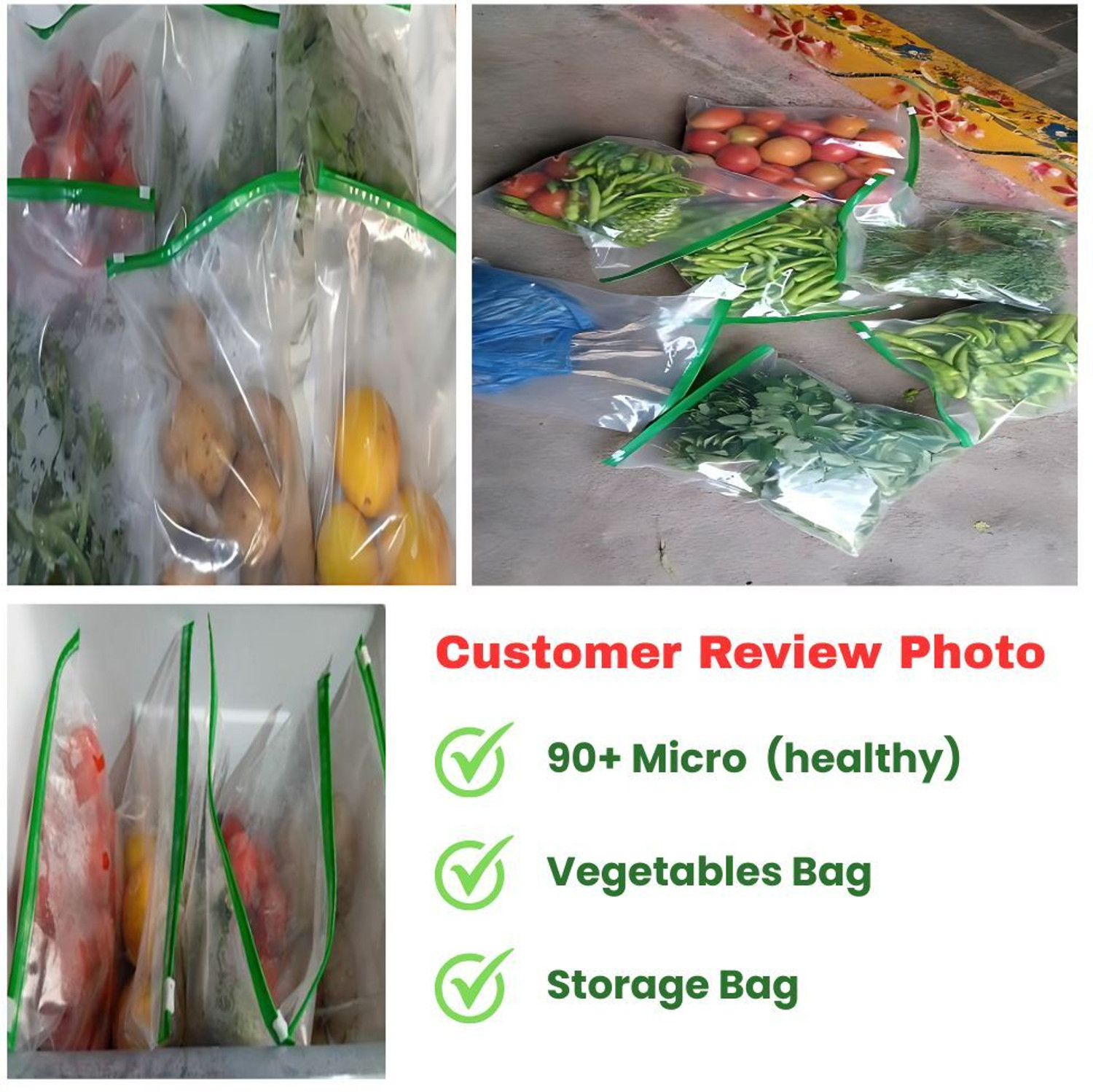 Image of ANVIN Zip lock Bag For Storage, Freezer RE-USABLE Zipper Bags Plastic Storage Pouch