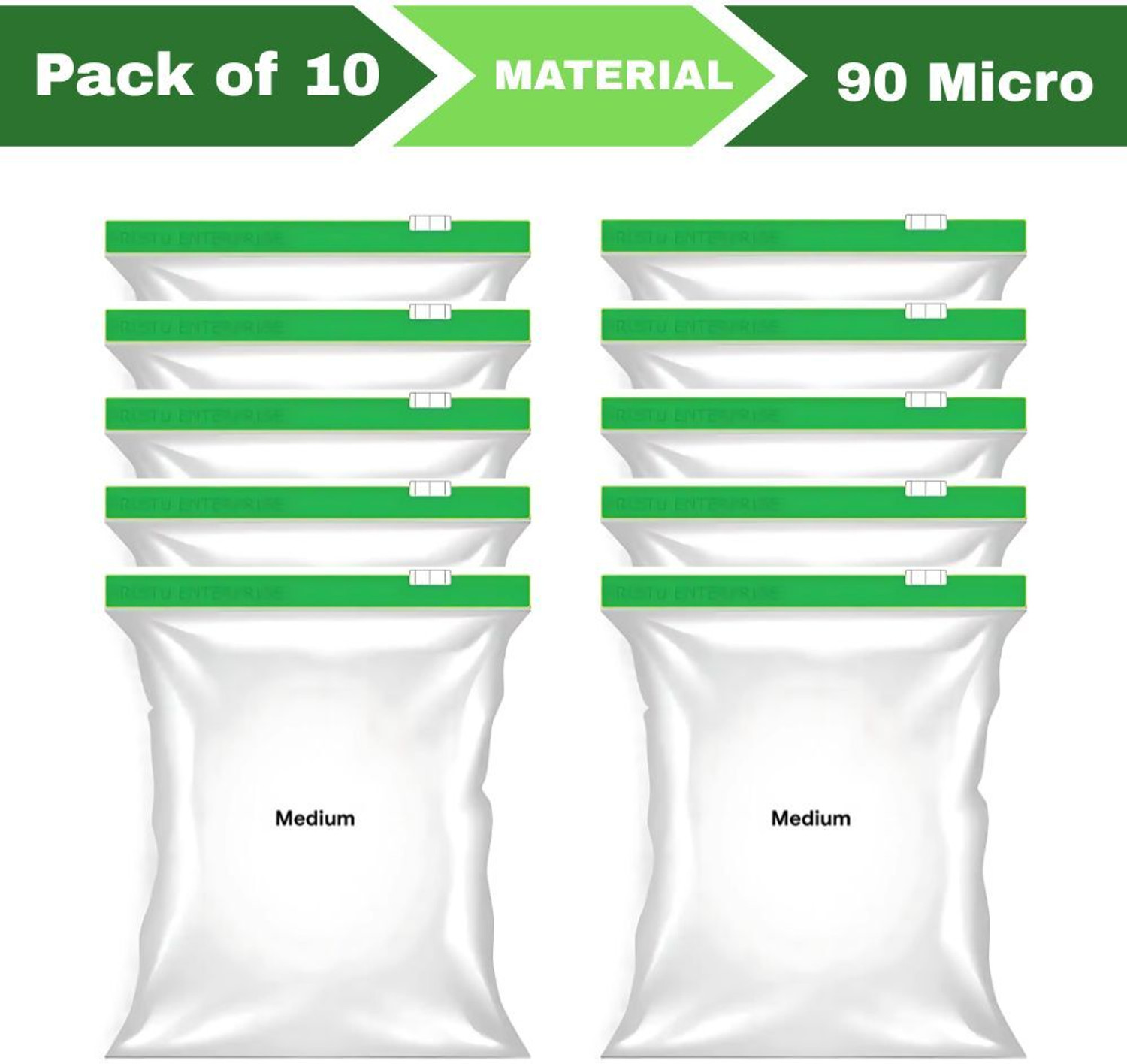 Image of ANVIN Zip lock Bag For Storage, Freezer RE-USABLE Zipper Bags Plastic Storage Pouch