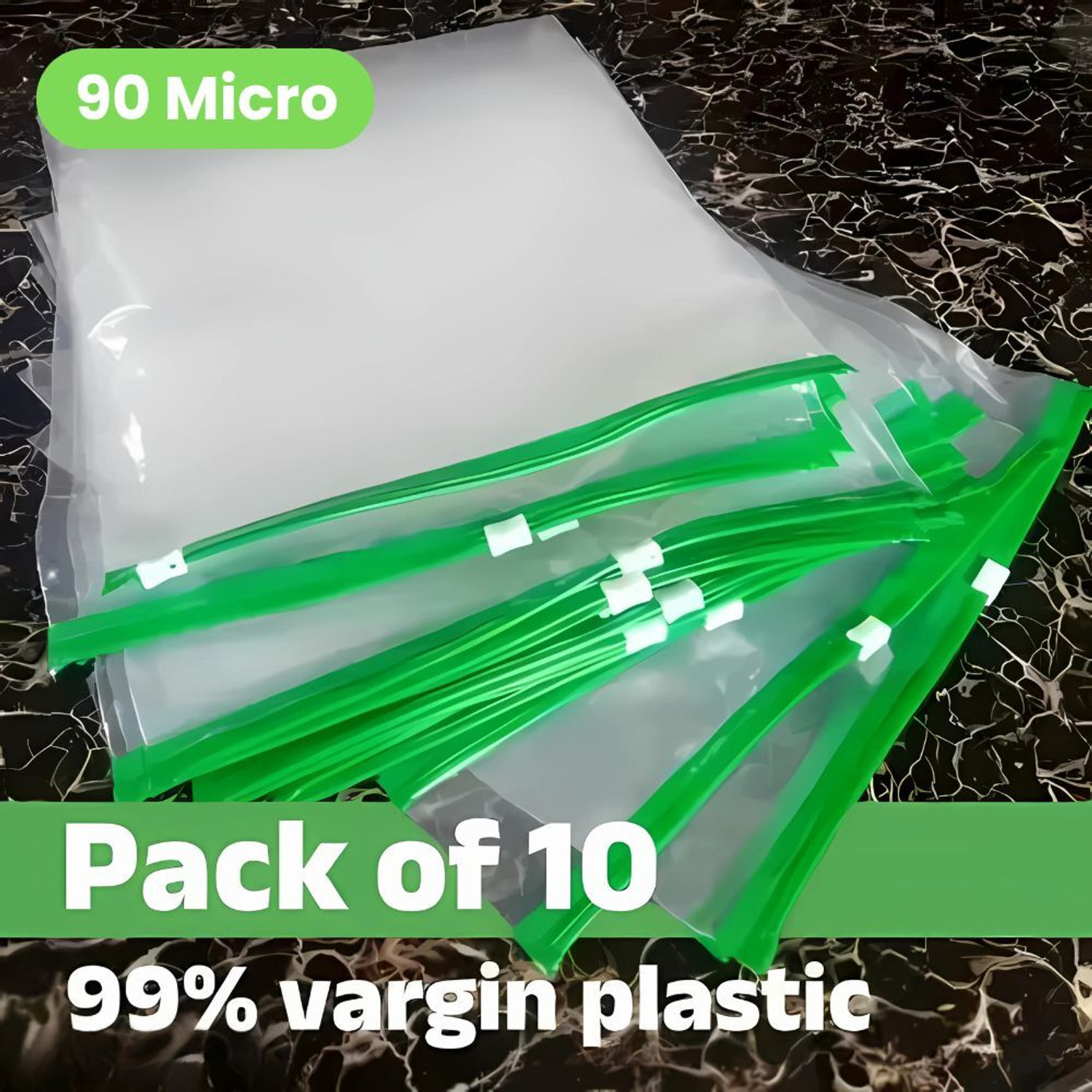 Image of ANVIN Zip lock Bag For Storage, Freezer RE-USABLE Zipper Bags Plastic Storage Pouch