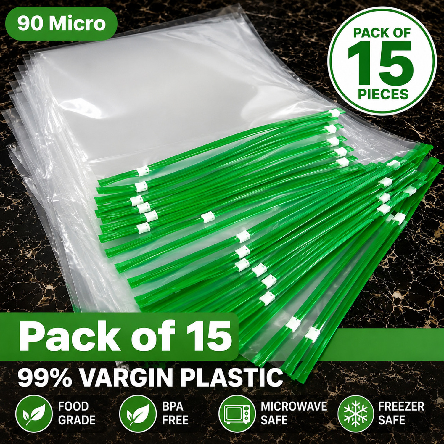 Image of ANVIN ZipLock Pouches, Ziplock Bag For Storage, RE-USABLE Bags, Plastic Storage Pouch Plastic Storage Pouch