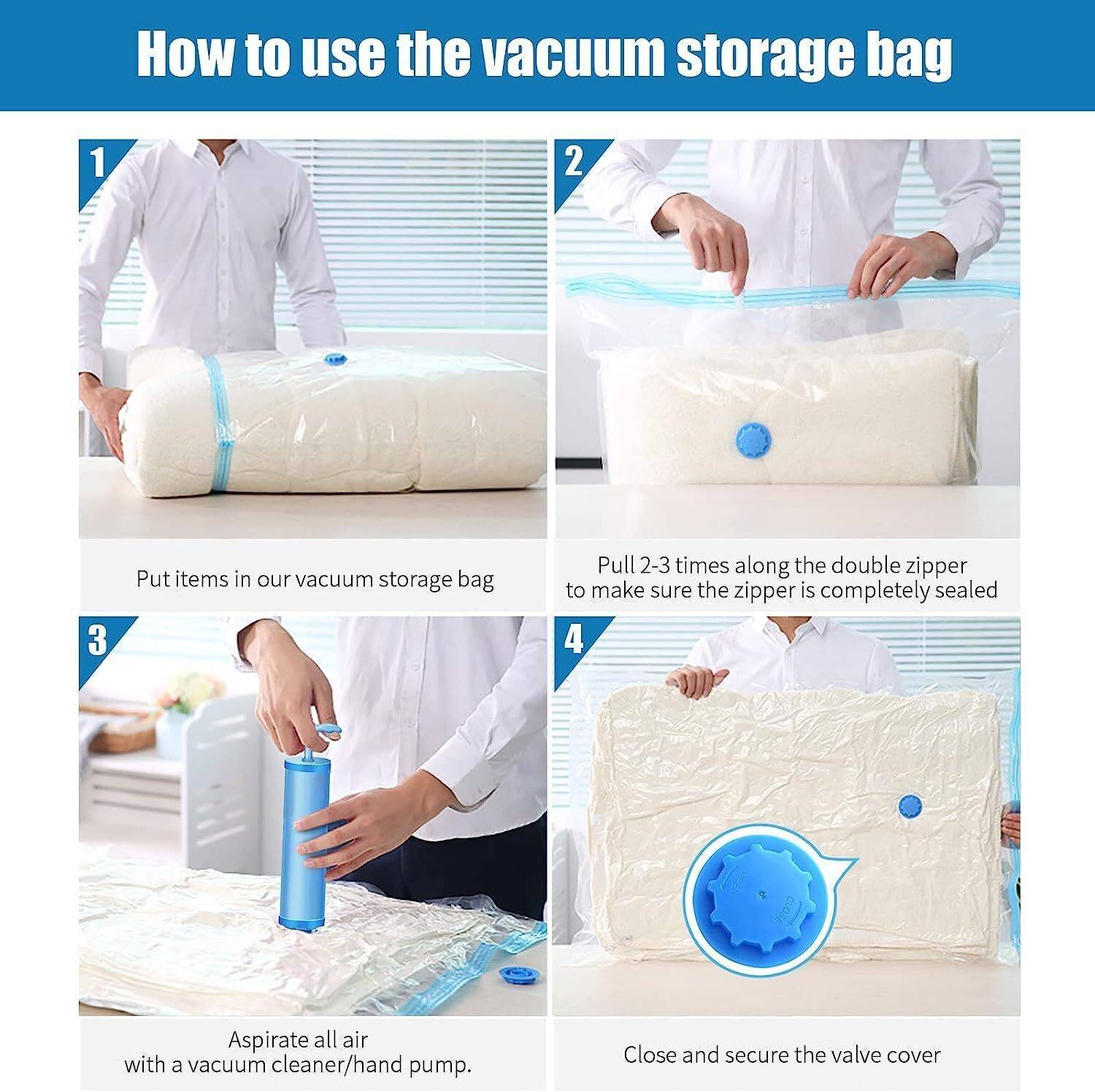 VISHWA Storage Vacuum Bags 6-Pack Medium 50x70 cm - Image 2