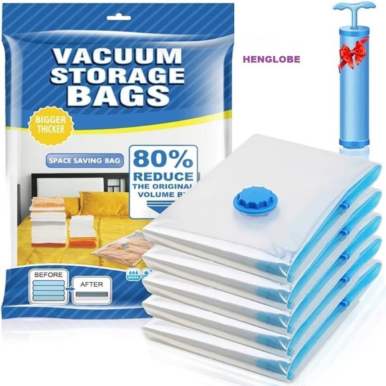 Save’n’go Zx Reusable Zip Lock Vacuum Space Saver Storage Bag for Clothes