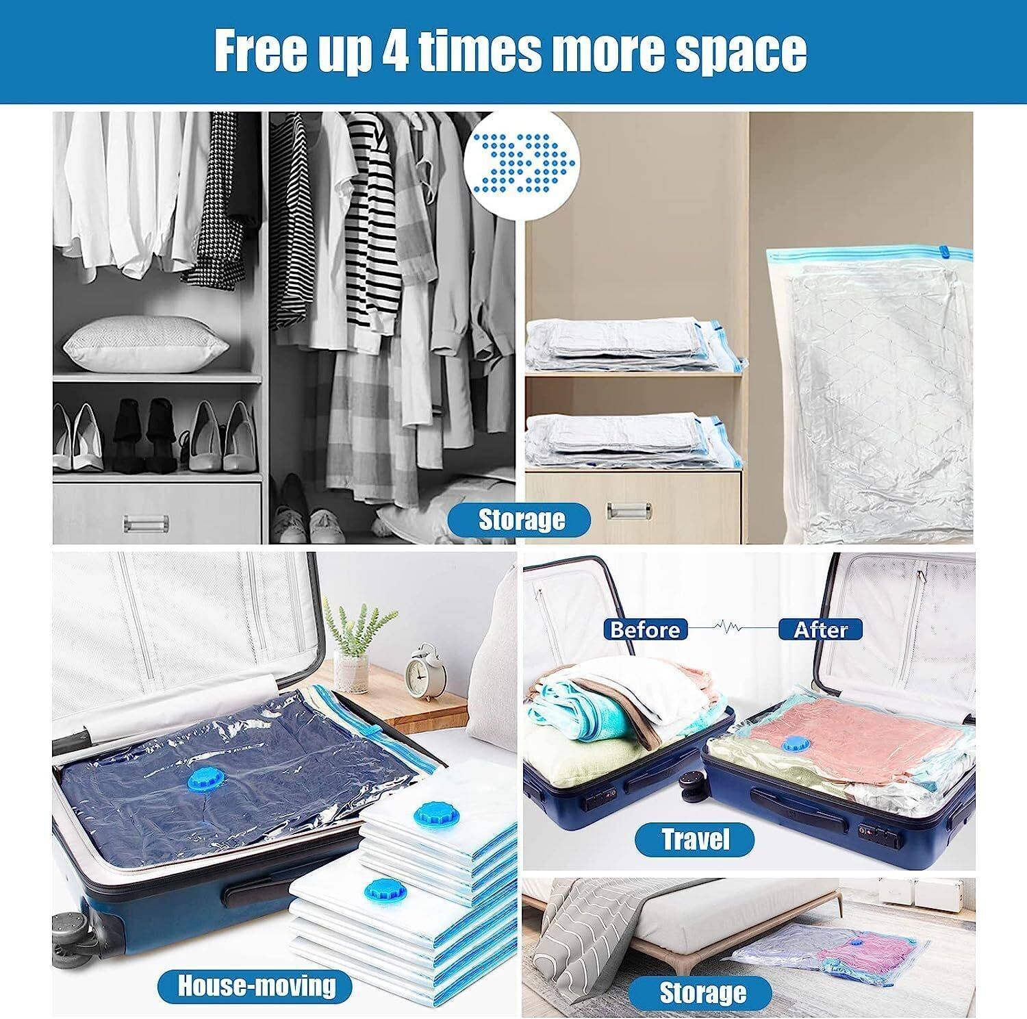 VISHWA Storage Vacuum Bags 6-Pack Medium 50x70 cm - Image 3