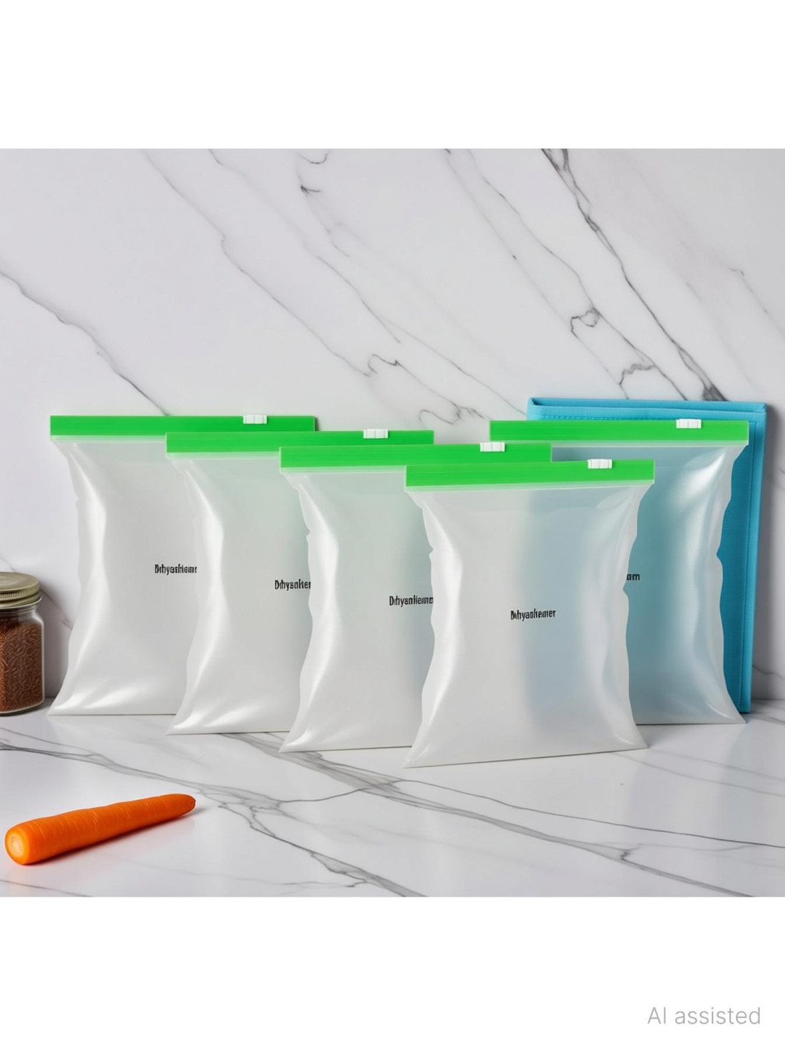 Image of Dhyankeshwer Ziplock Pouch Vegetable Bag for Fridge Food Cover Travel Storage Vacuum Bags