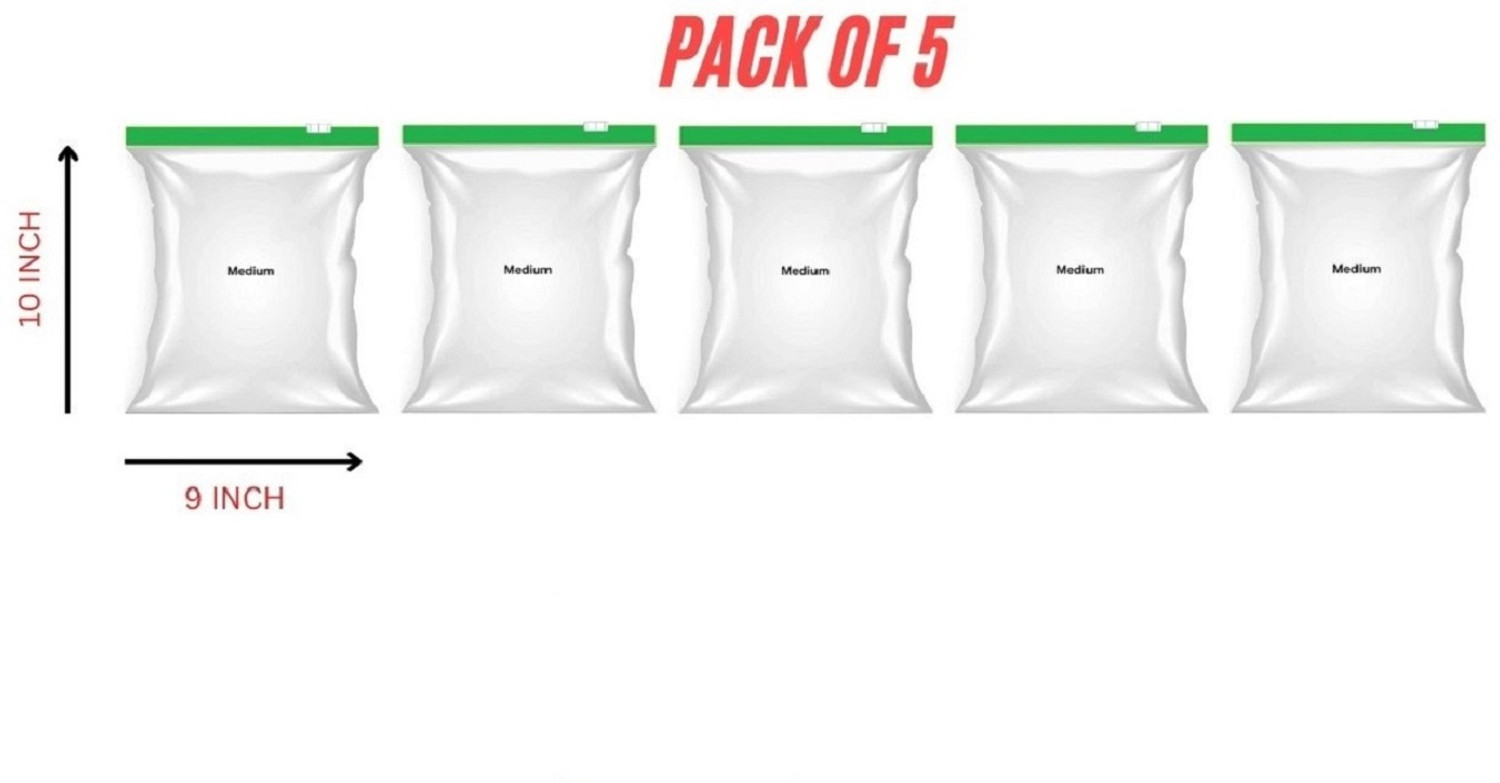 Image of Dhyankeshwer Ziplock Pouch Vegetable Bag for Fridge Food Cover Travel Storage Vacuum Bags