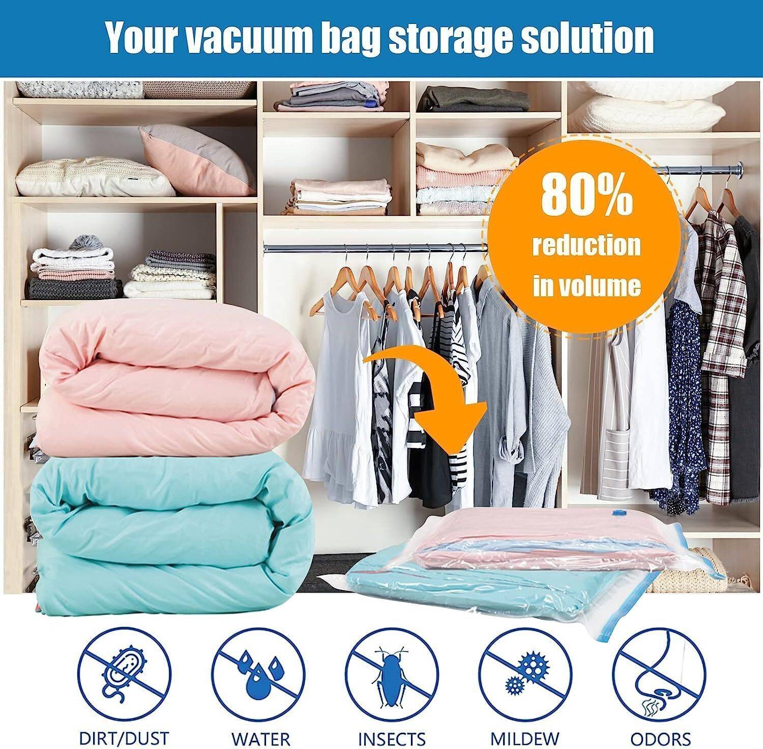 VISHWA Storage Vacuum Bags 6-Pack Medium 50x70 cm - Image 5