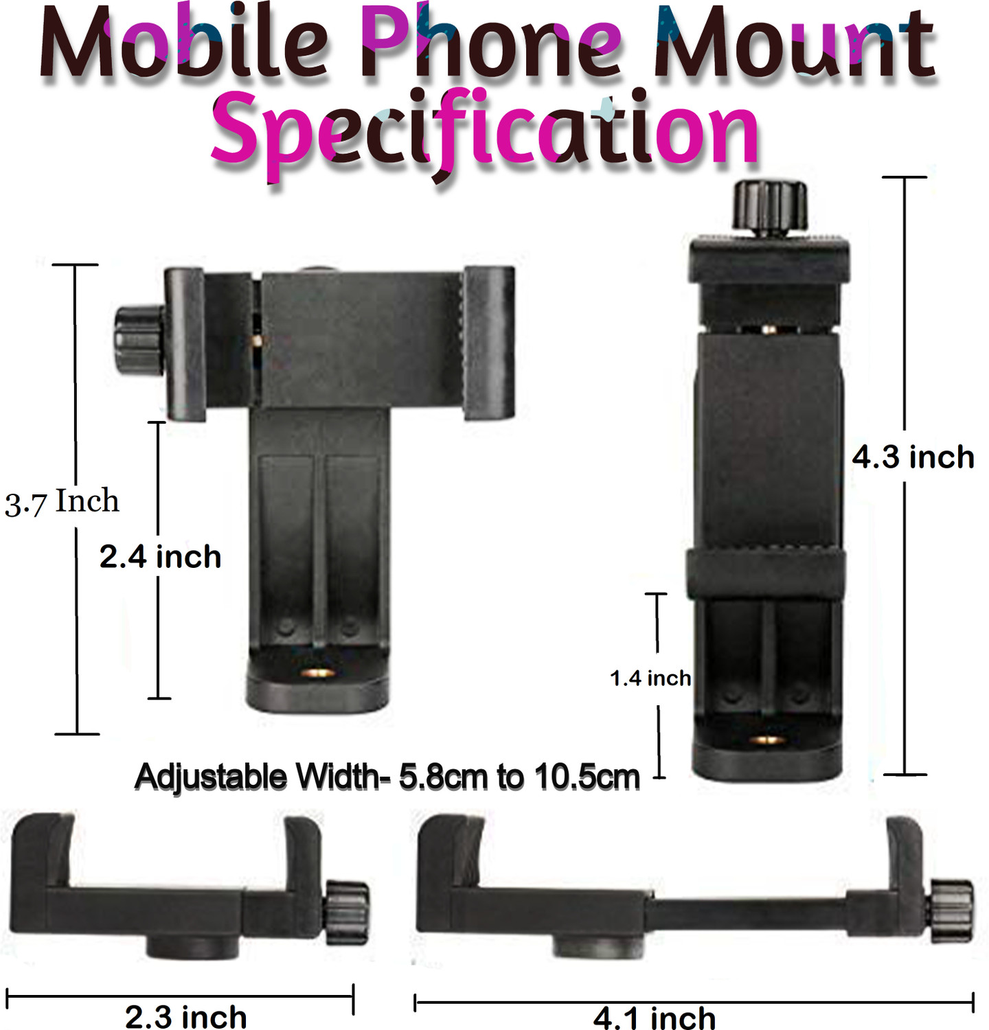Image of subton 360 Mobile Mount for Tripod Camera Stand Tripod Bracket, Tripod Clamp