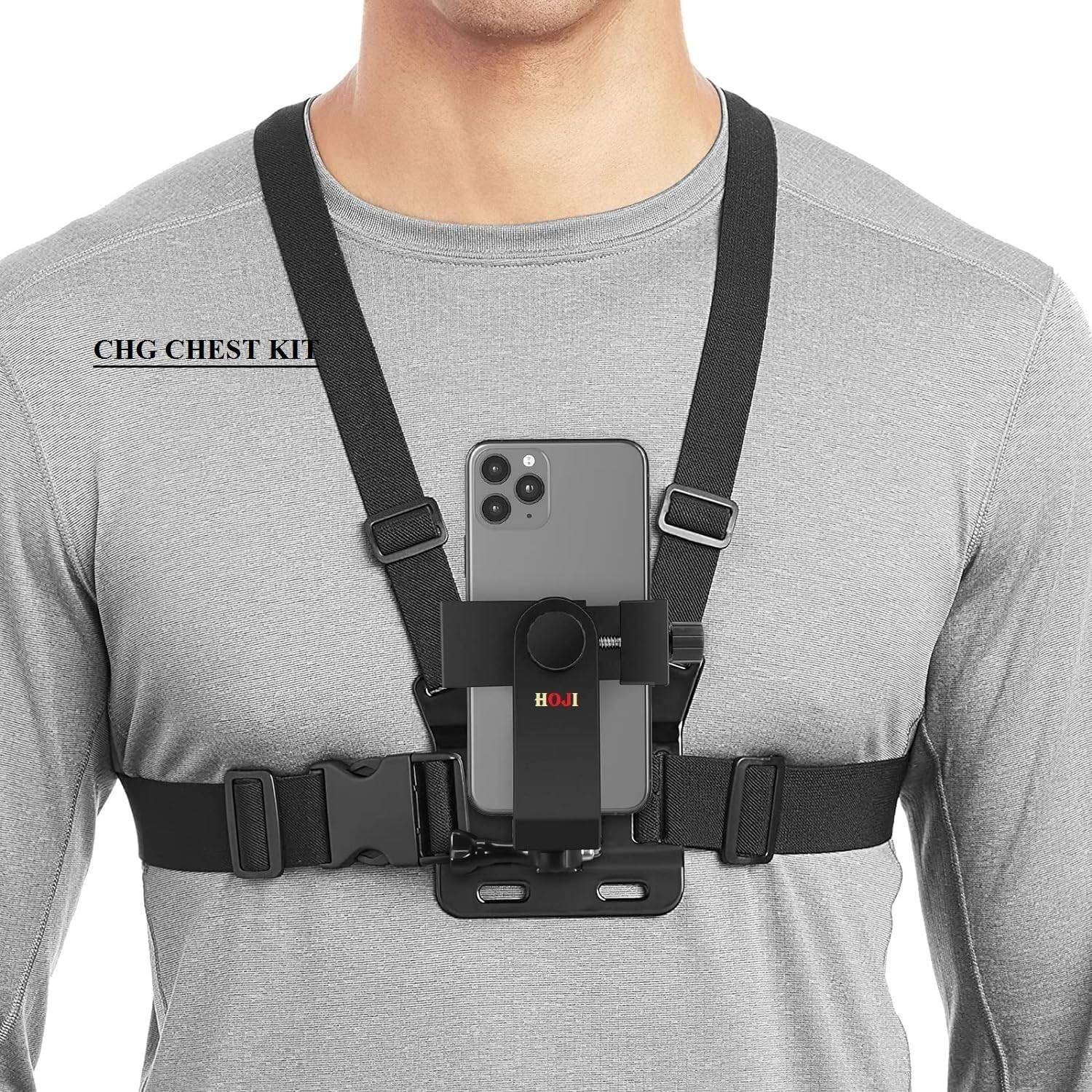 ZARRY Mobile Phone Chest Mount Strap Holder Helmet Mount for Action Camera DSLR Strap