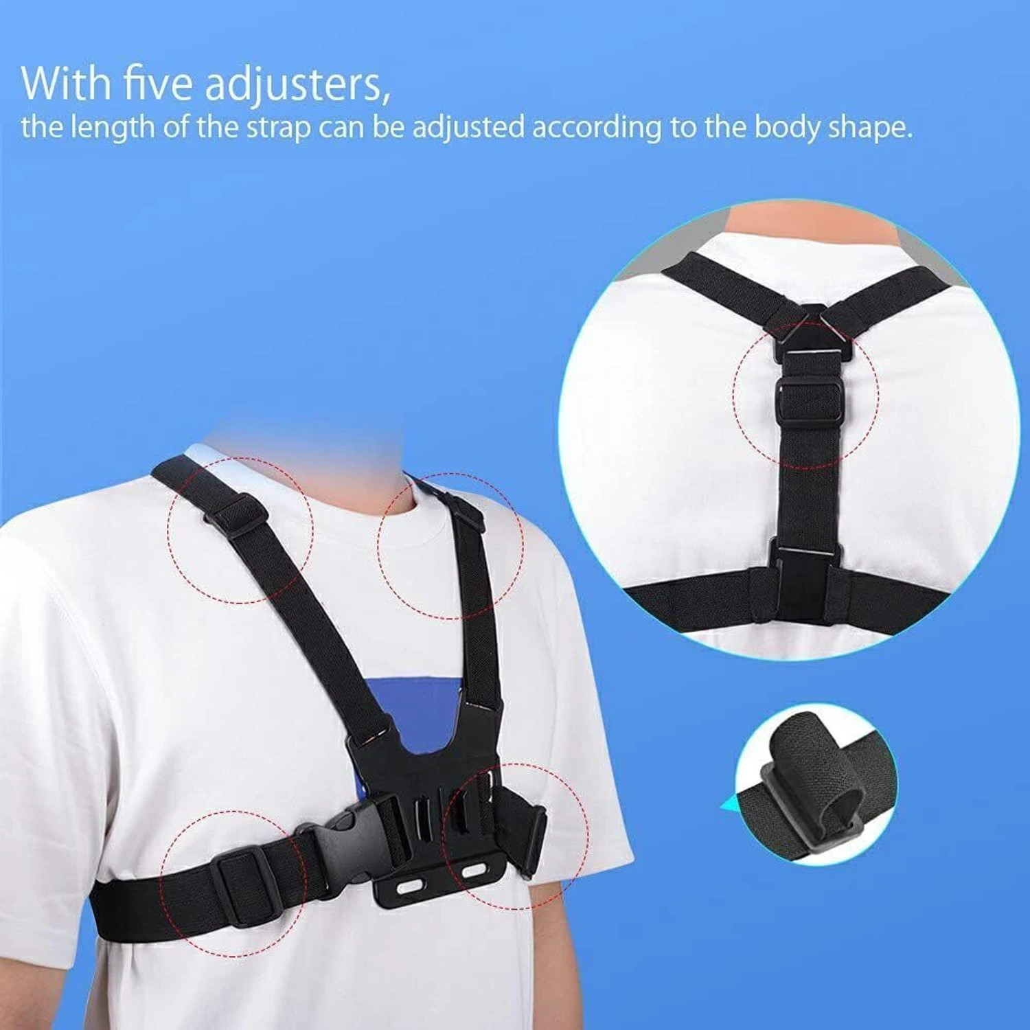 Image of Vinayakam Mobile Phone Chest Mount Strap Holder Helmet Mount for Action Camera DSLR Strap