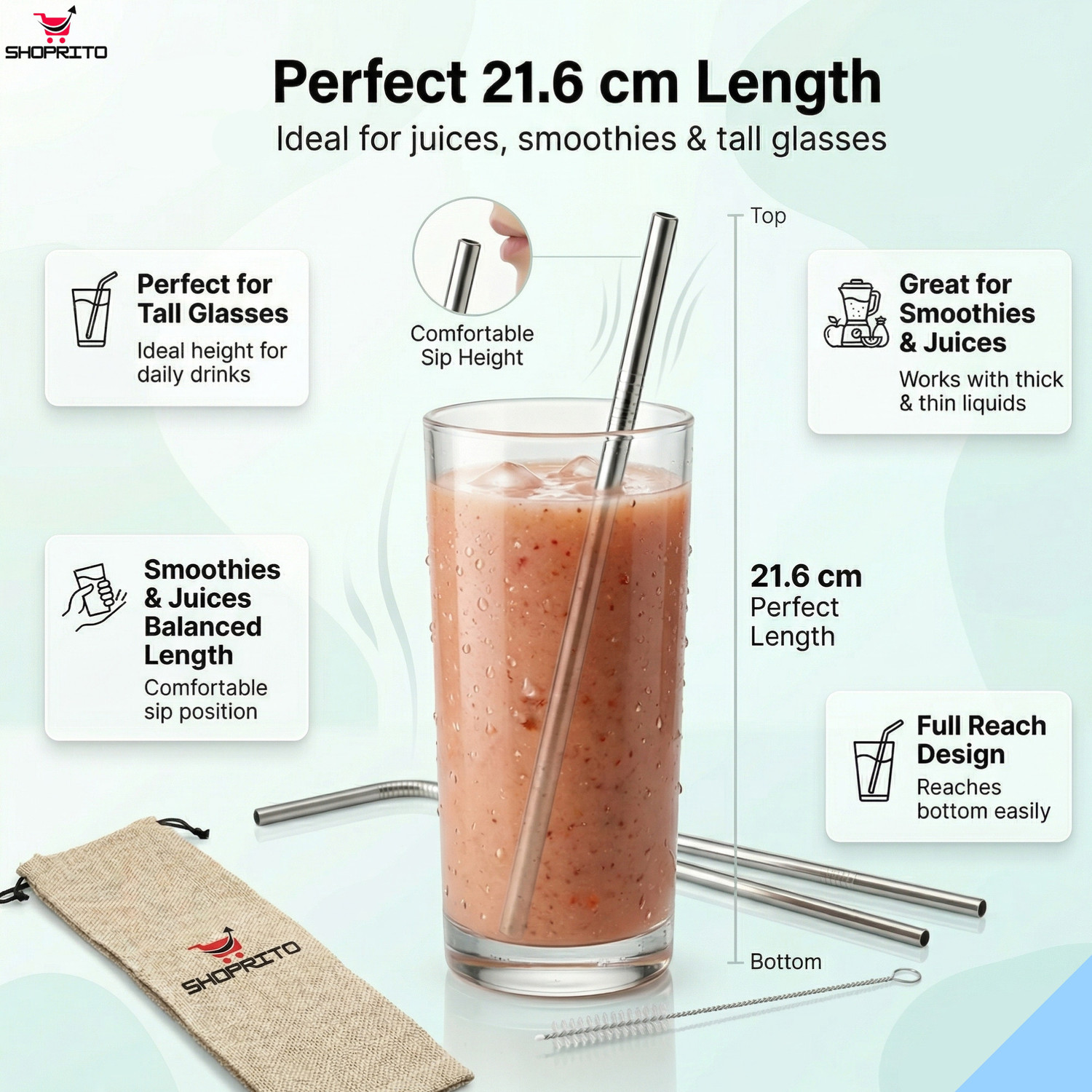 Image of SHOPRITO Bent Drinking Straw