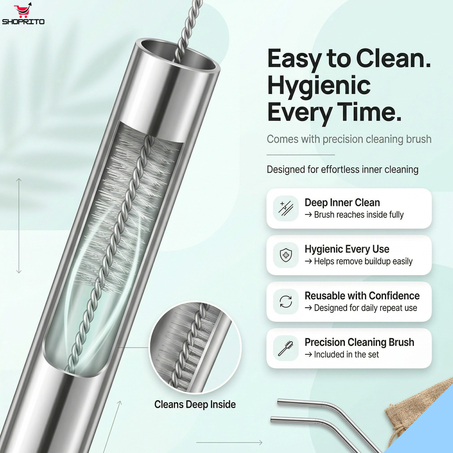 Image of SHOPRITO Bent Drinking Straw