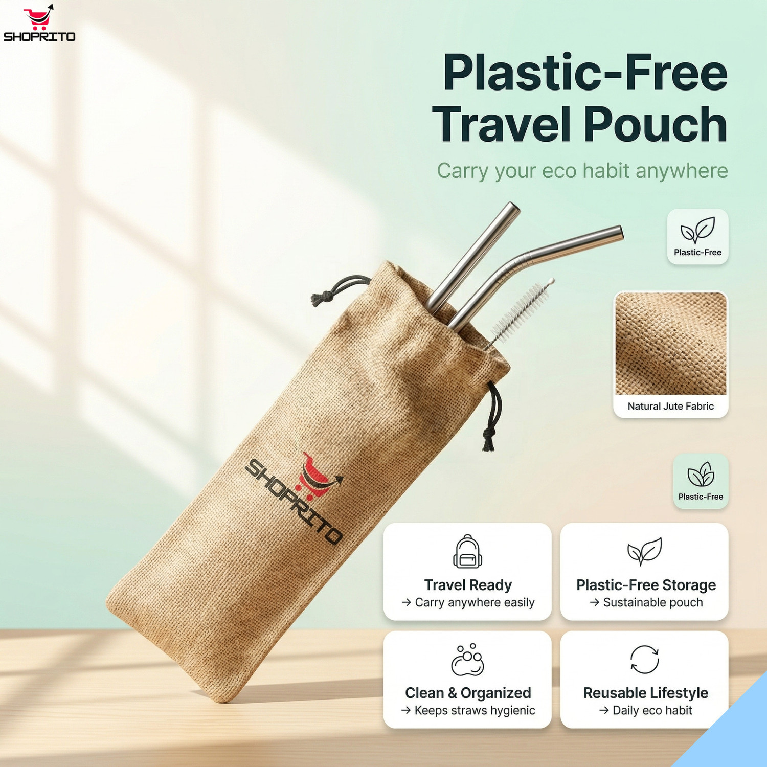 Image of SHOPRITO Bent Drinking Straw