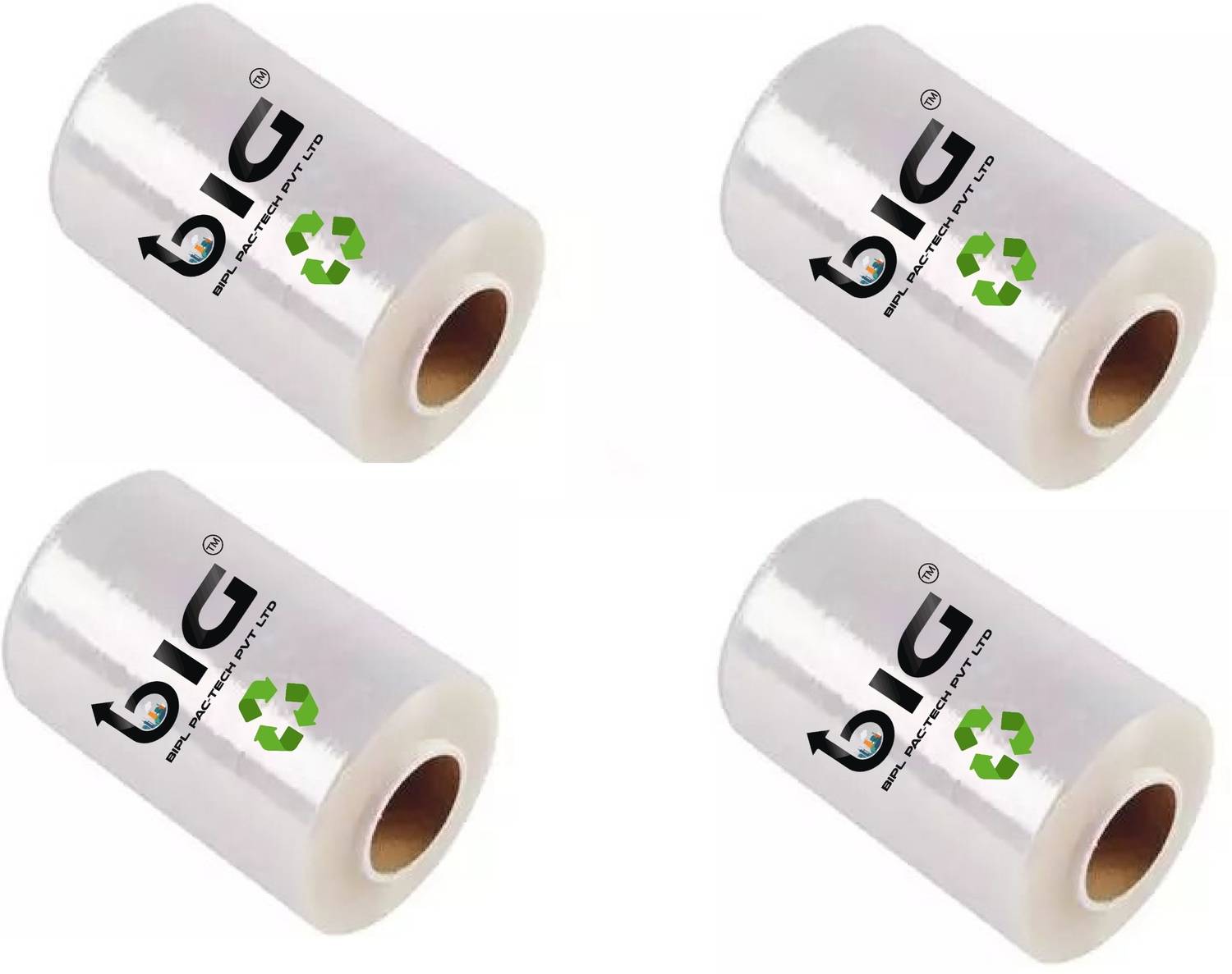 BIPLPACTECH 10 cm 328 ft Oxo-Biodegradable Packing Material (Pack of 4) Transparent stretch film roll