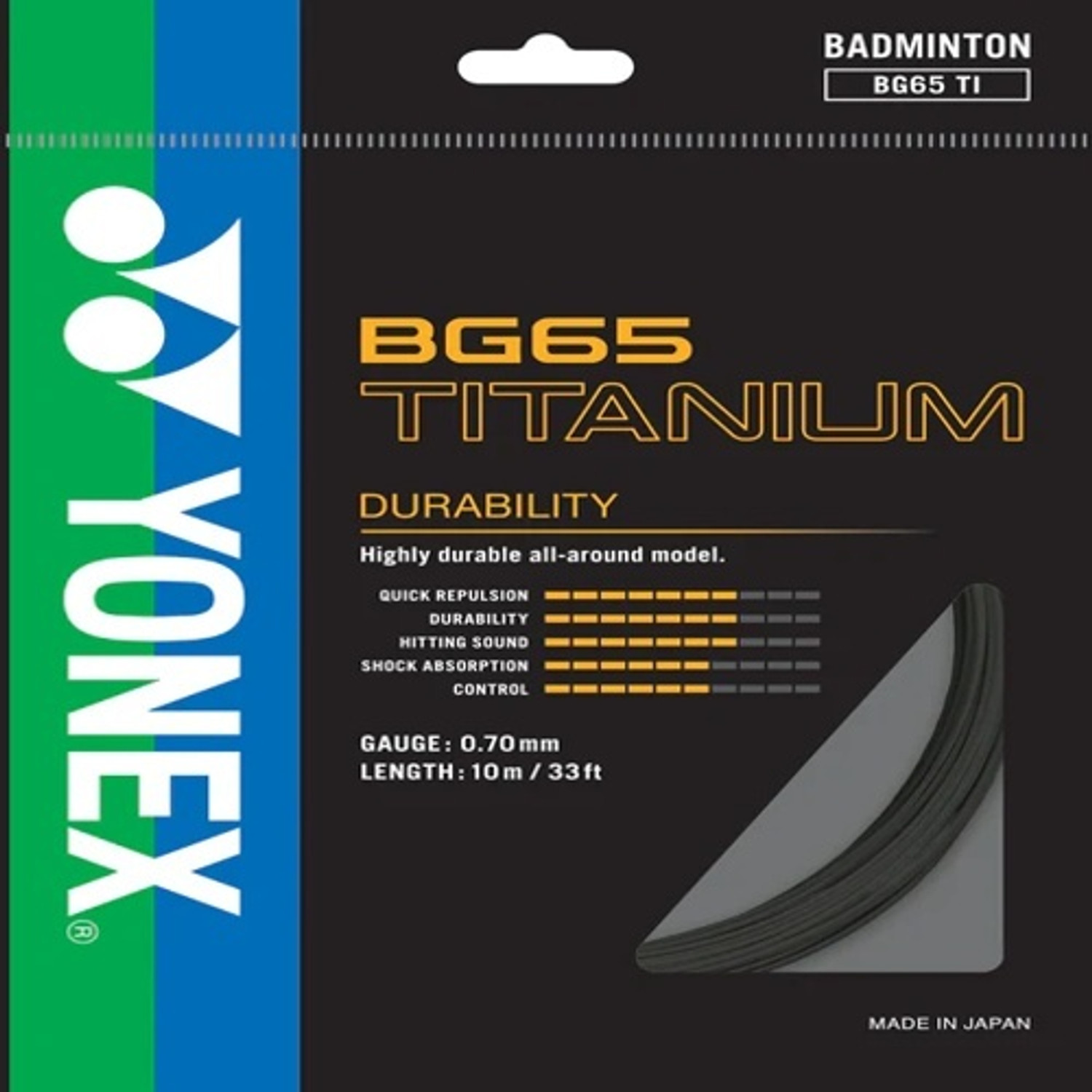 Image of YONEX BG 65 Titanium 0.7 Badminton String - 10 m