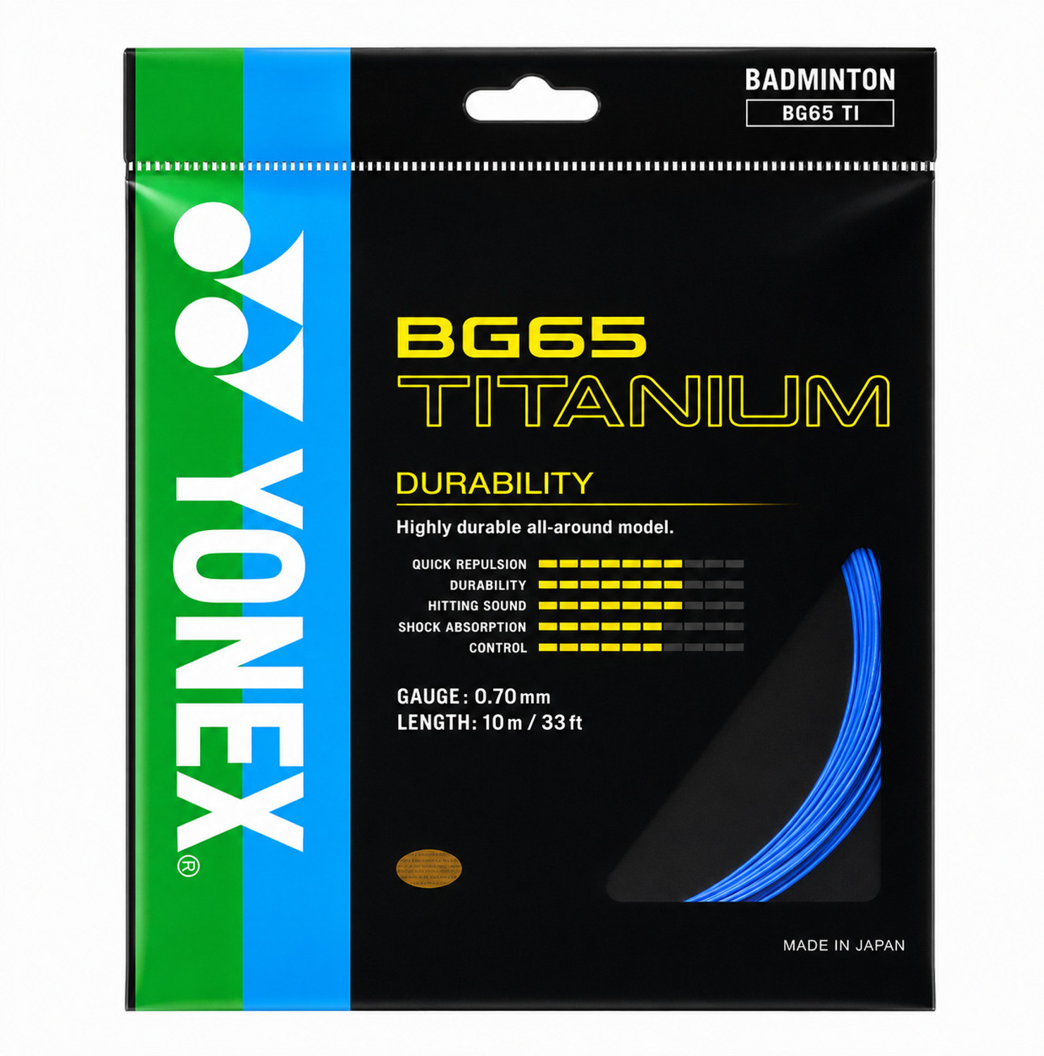 Image of BADM BG 65 TITANIUM 0.7 Badminton String - 10 m