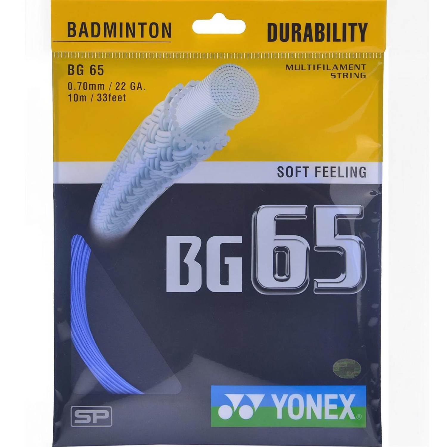 Image of YONEX BG 65 Badminton Strings, 0.70mm (Lavender) 0.7 Badminton String - 10 m