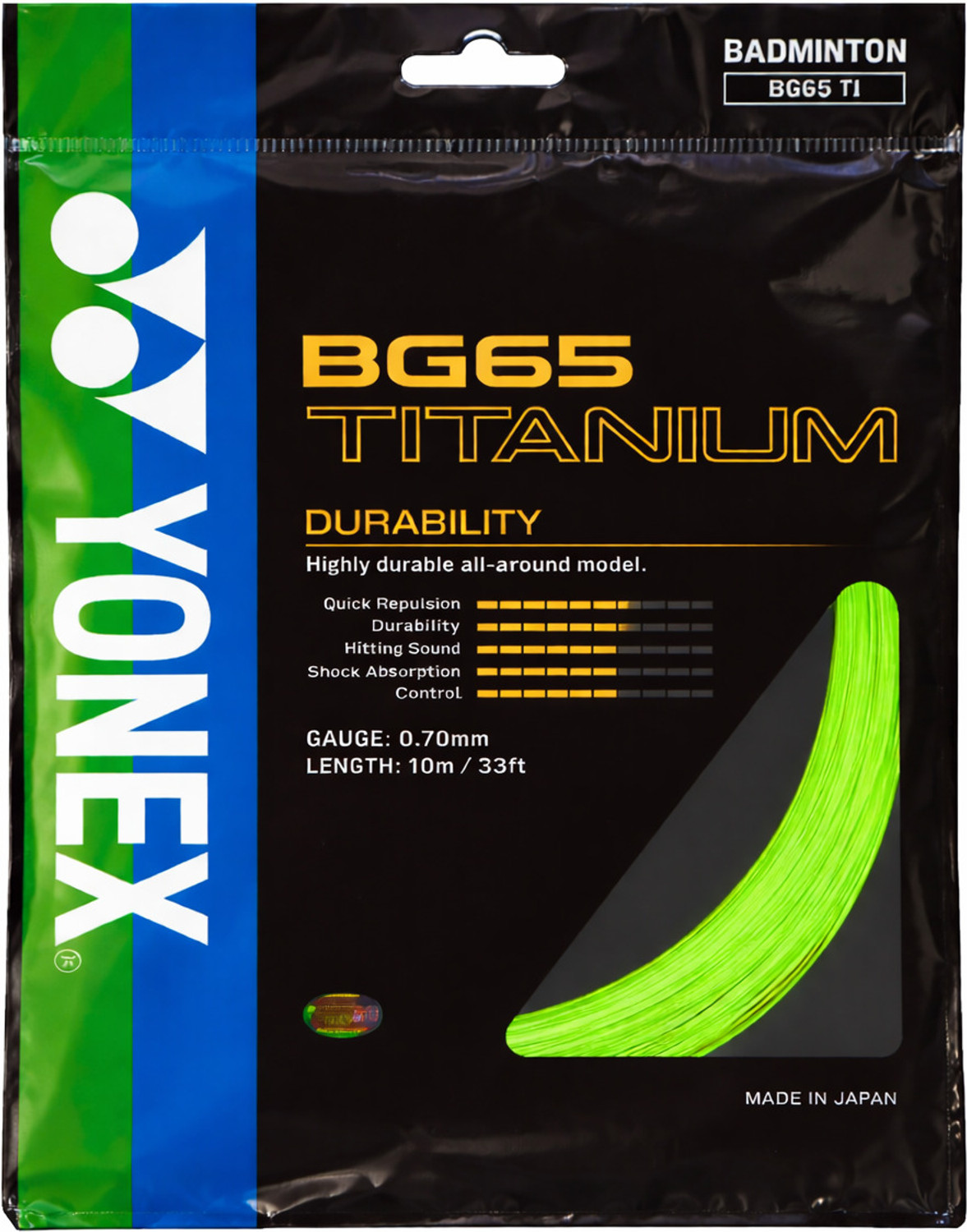 Image of YONEX BG 65 TITANIUM 0.7 Badminton String - 10 m